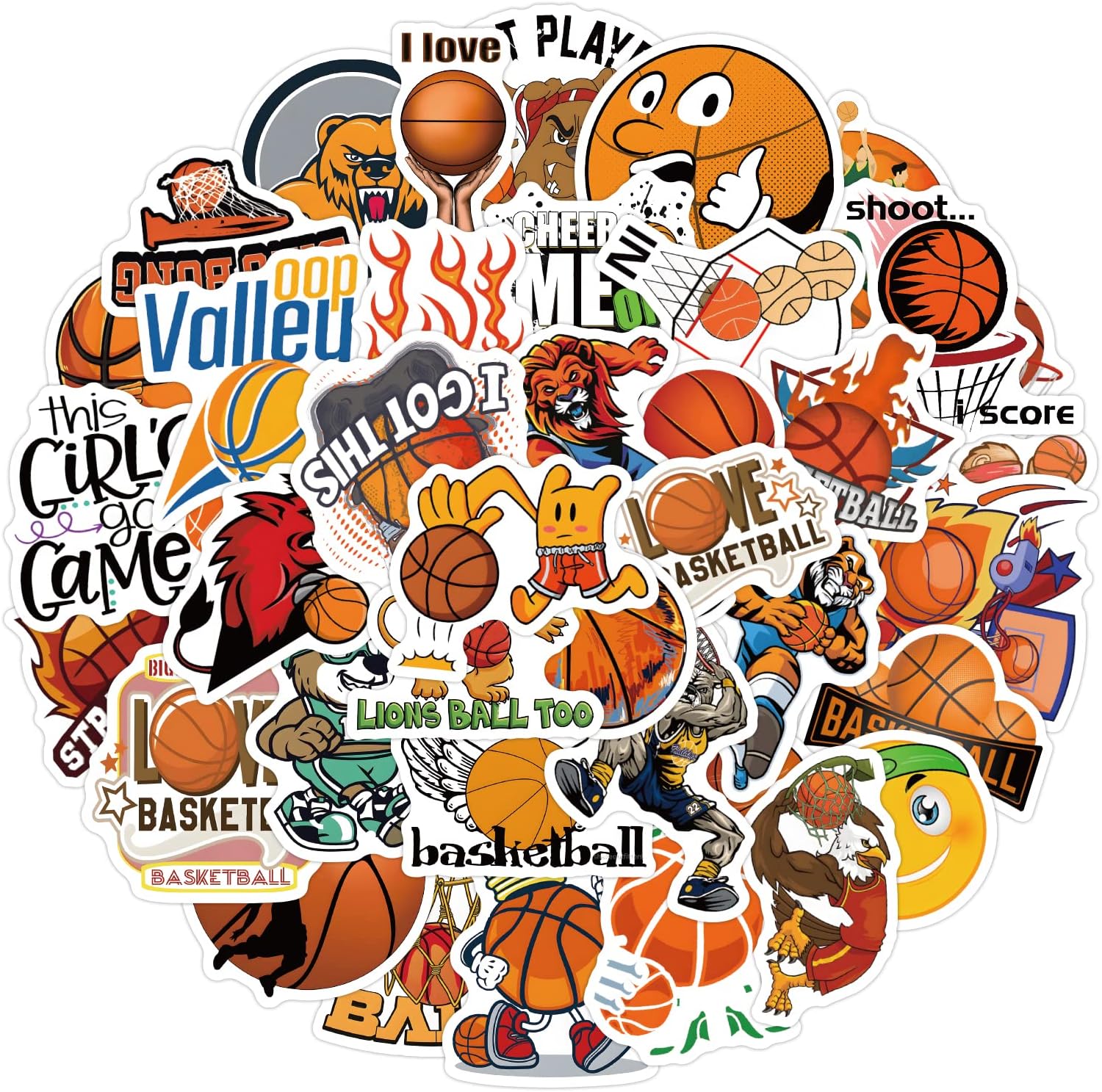 Basketball-Team Aufkleber für Laptop(32 PCS),Geschenk für Kinder Teens ...