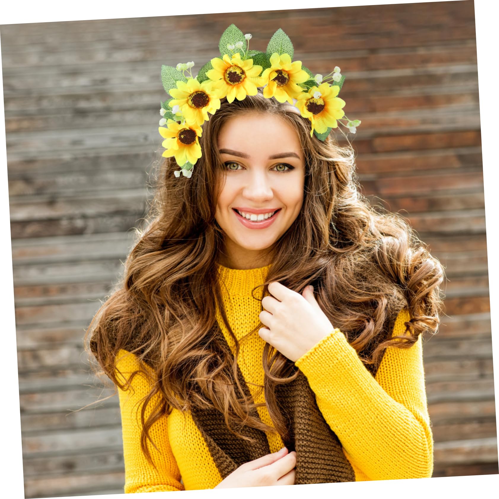 FRCOLOR 5stücke Blumenkranz Haarreif Mit Sonnenblumen Für Frauen Boho Haarschmuck Für Hochzeiten Festivals Und Partys Leicht Und Komfortabel Perfektes Accessoire Zur Verschönerung