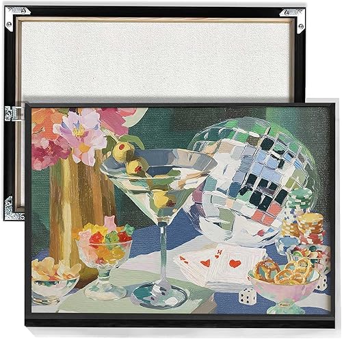 Miniatura 1 de Pósteres retro de cóctel de discoteca y Martini de los años 70, para el tiempo libre, arte de pared, impresiones coloridas para sala de estar,