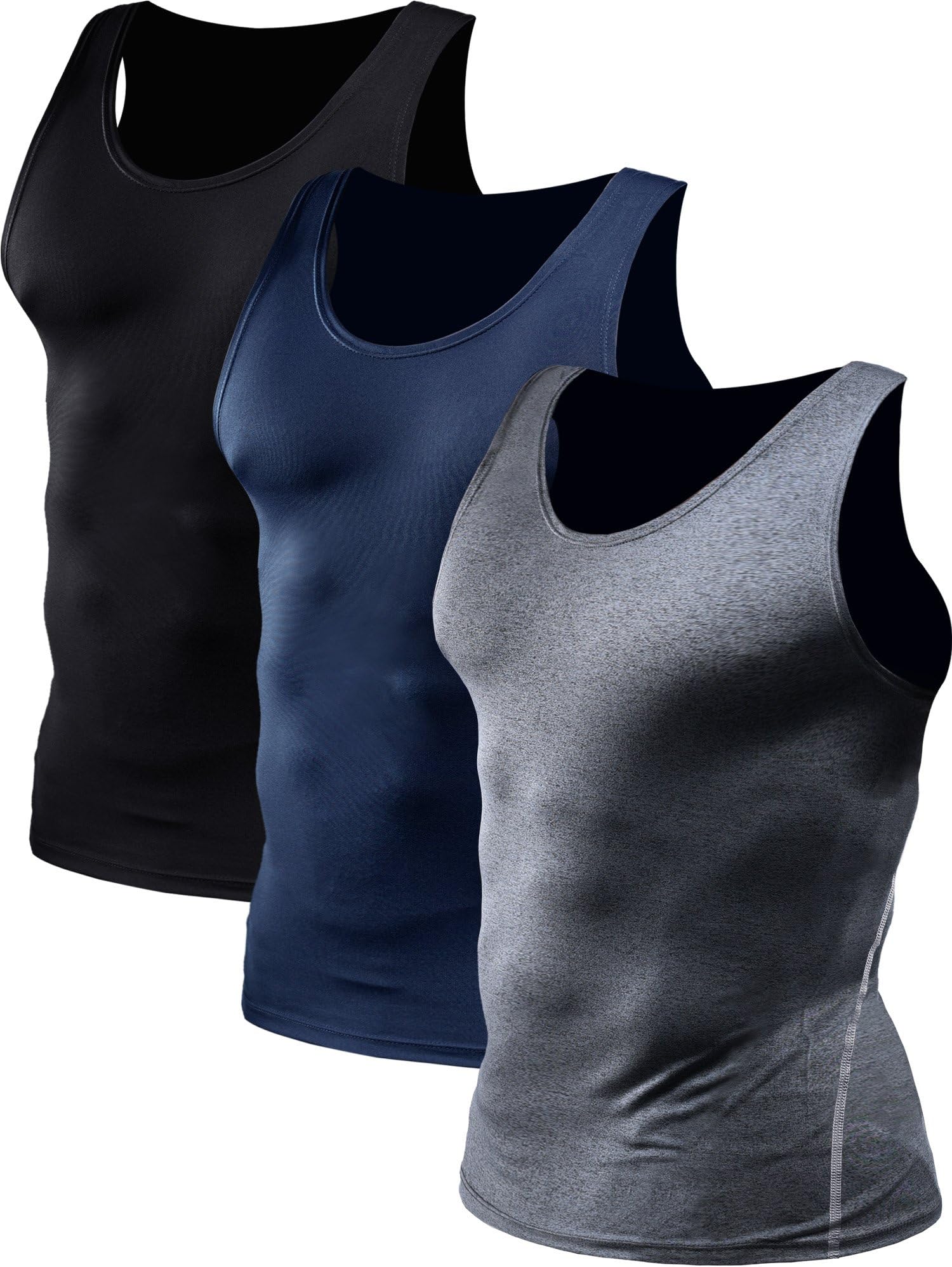 NELEUS Men's Athletic Running Shirt (Pack of 3)
