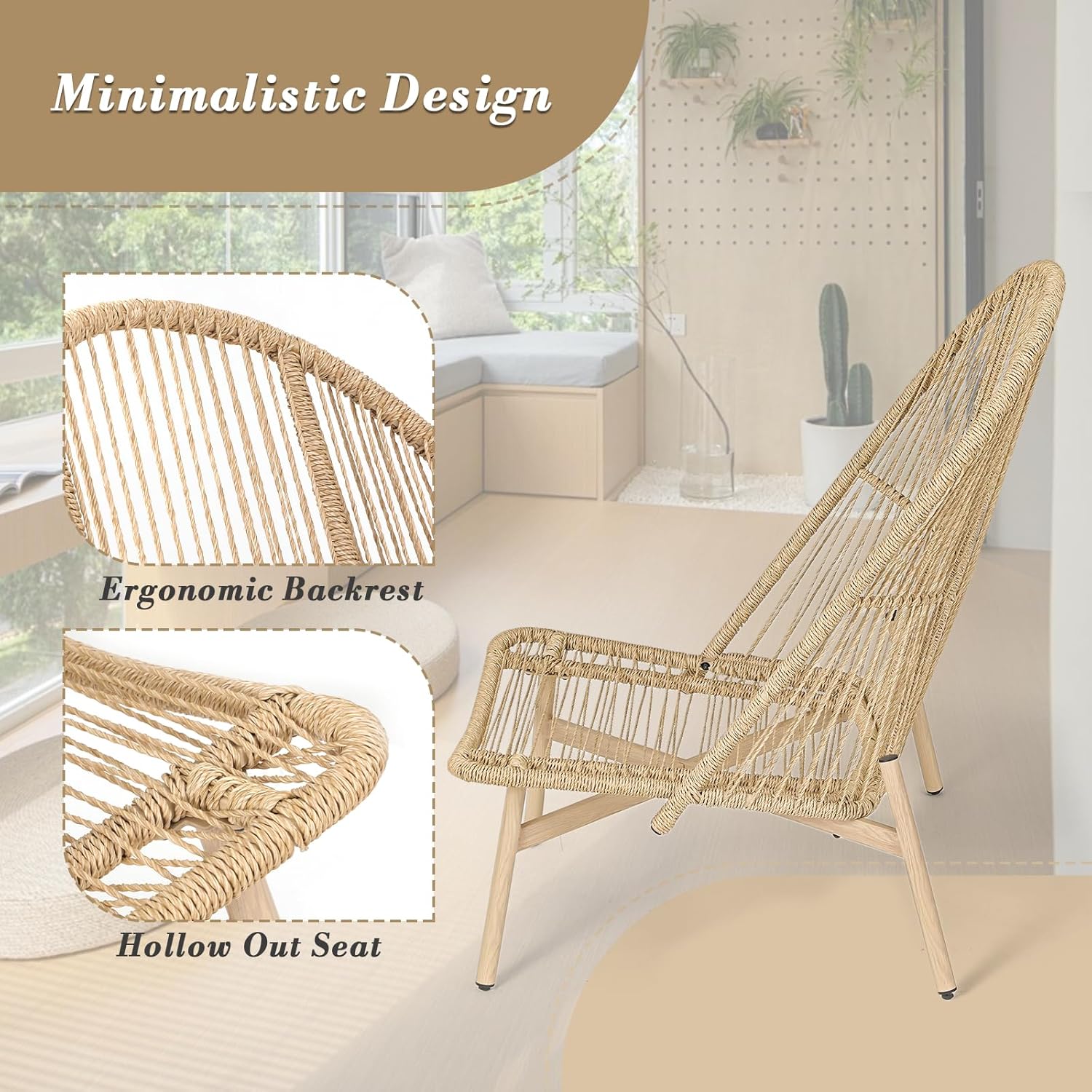 Athena Collection Patio Wicker Egg Chair with Folding Canopy, All-Weather Rattan Patio Lounge Chair with Sun Shade, Balcony Furniture Outside Seating for Front Porch, Garden, Poolside, Outdoor, Blue