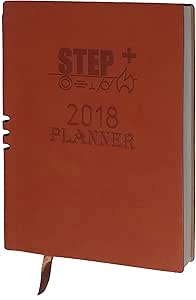 Fumikr Step+ Weekly Monthly Health Planner 2018 - Effective Habit, Daily Priority &amp; Review Organizer (A5 w/Soft PU Leather &amp; Pen Slot)