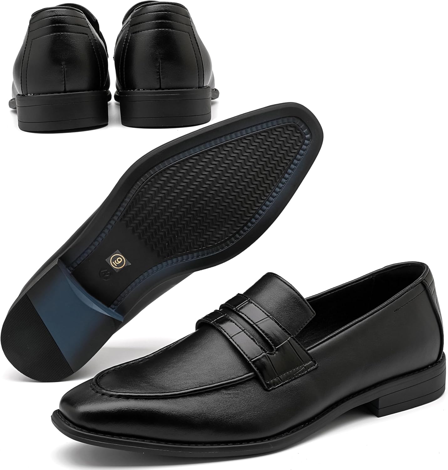 Men's Leather Formal Dress Shoes, Mens Fashionable Casual Loafers for Formal Business Wedding, Slip-On Loafes for Men