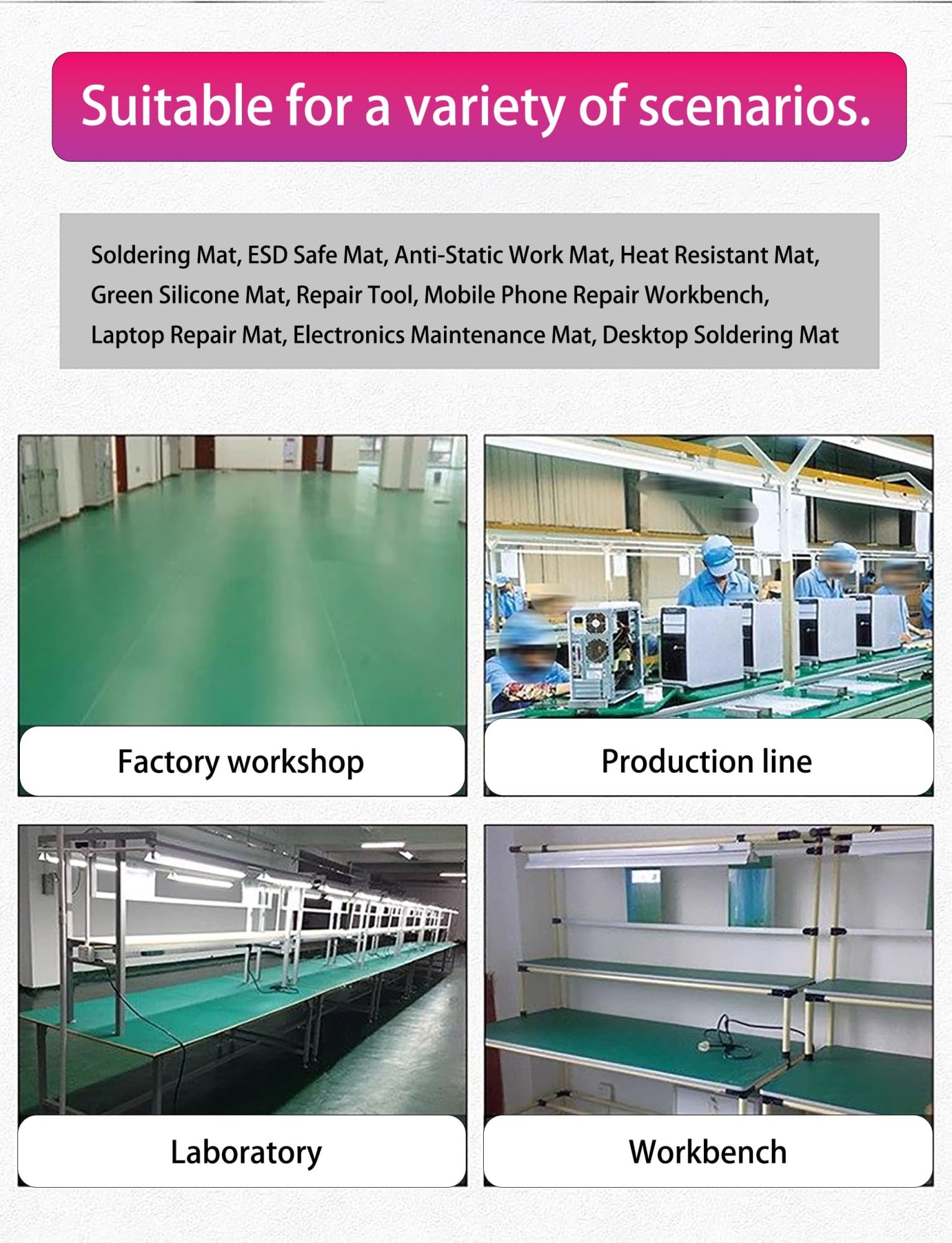 Alfombrilla de soldadura antiestática resistente al calor para reparación electrónica, protección de banco de trabajo
