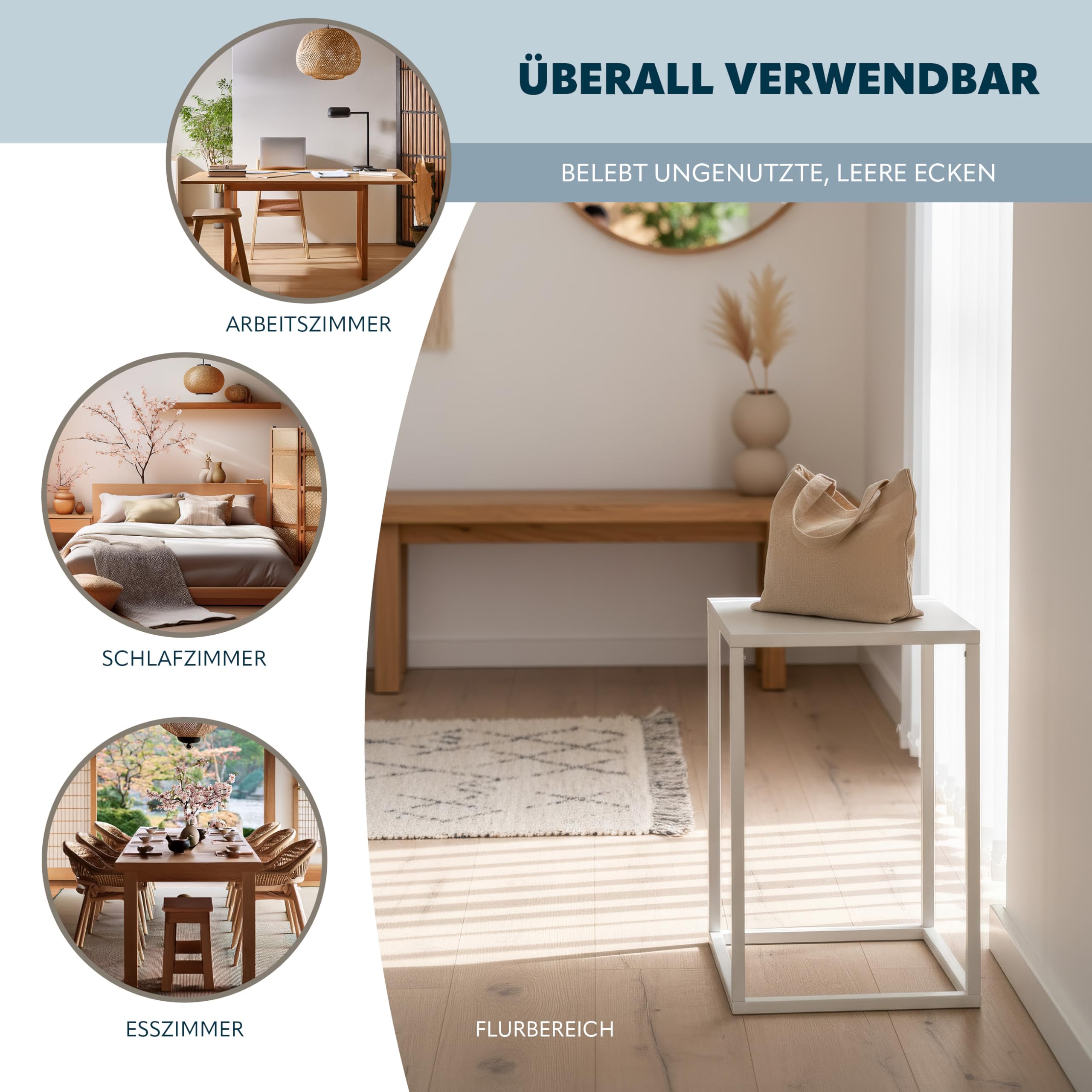 bremermann Blumenhocker 4er-Set, Metall-Pflanzenständer, moderne Blumensäule ideal für Wohnzimmer, Flur und Büro, stabiles und platzsparendes Regal für Dekoration und Zimmerpflanzen