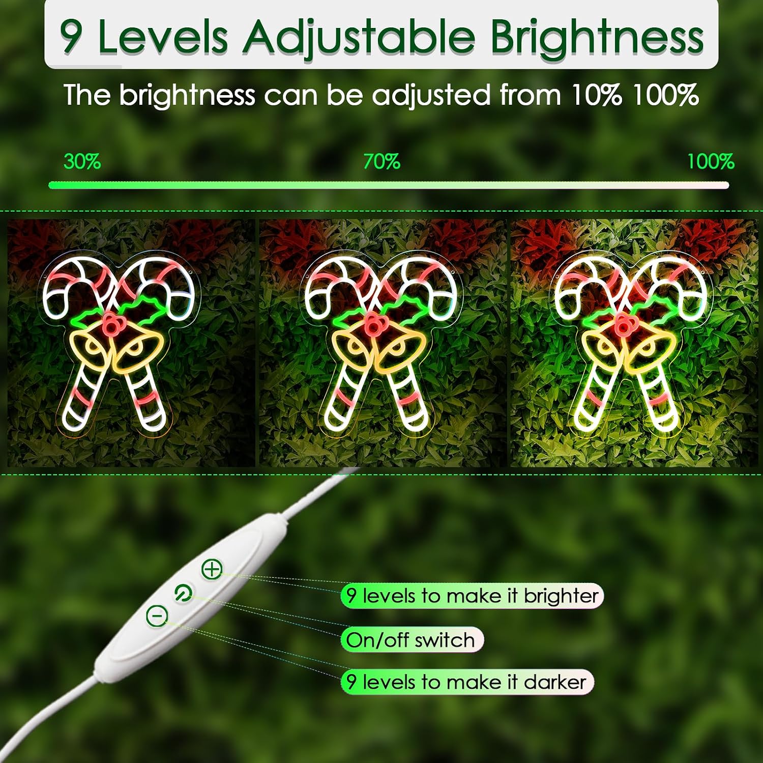 KHK Christmas Stick Neon Signs for Wall Decor Xmas LED Christmas Hat LED Sign, USB Powered Dimmable Switch for Indoor Party Kids Bedroom Wedding Bar Pub Club Birthday Party Gift(15 * 13in)