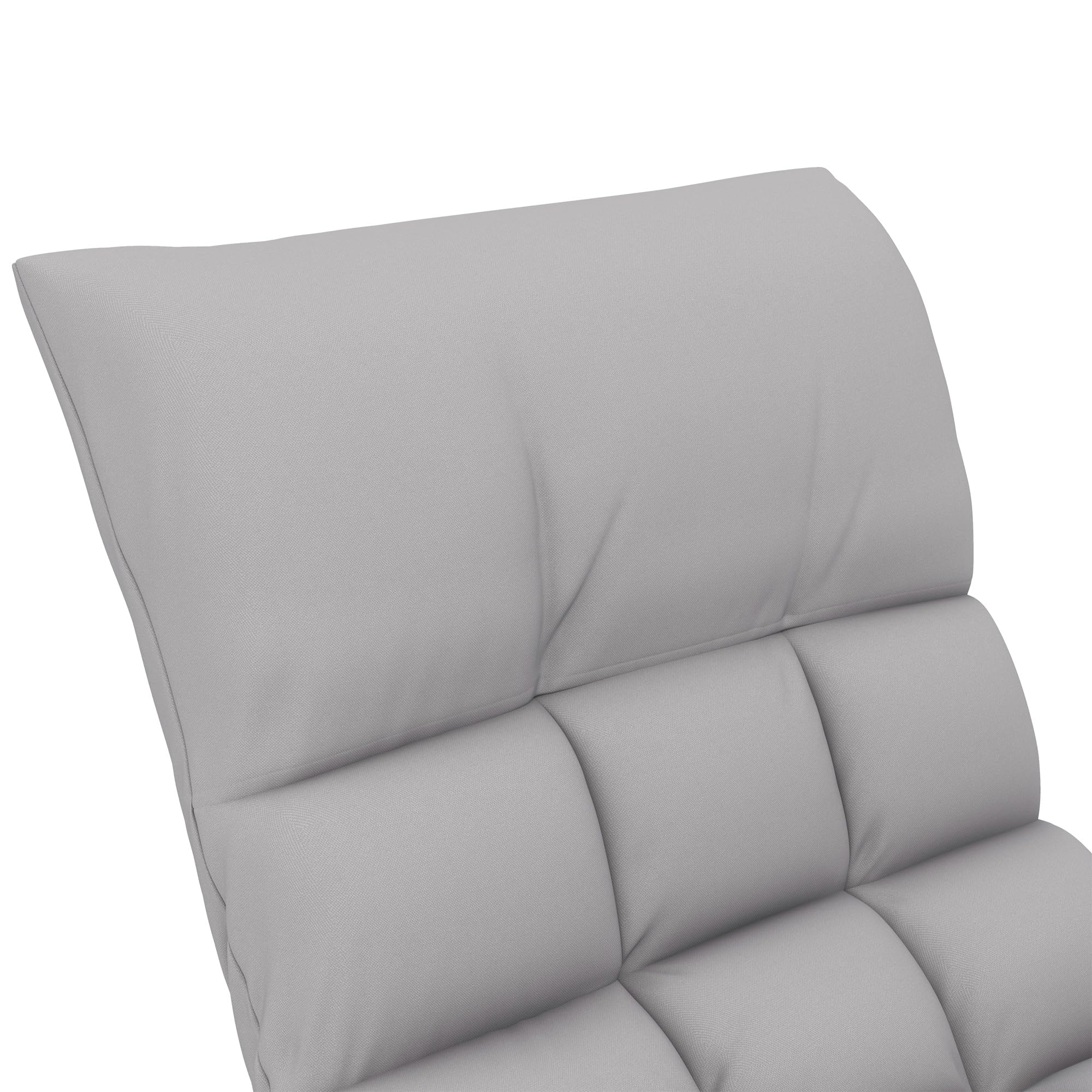 HOMCOM Silla Mecedora con Respaldo y Reposapiés Regulables, Sillón Balancín con Bolsillo, Marco de Acero, Soporta 120 kg, para Salón y Dormitorio, Gris