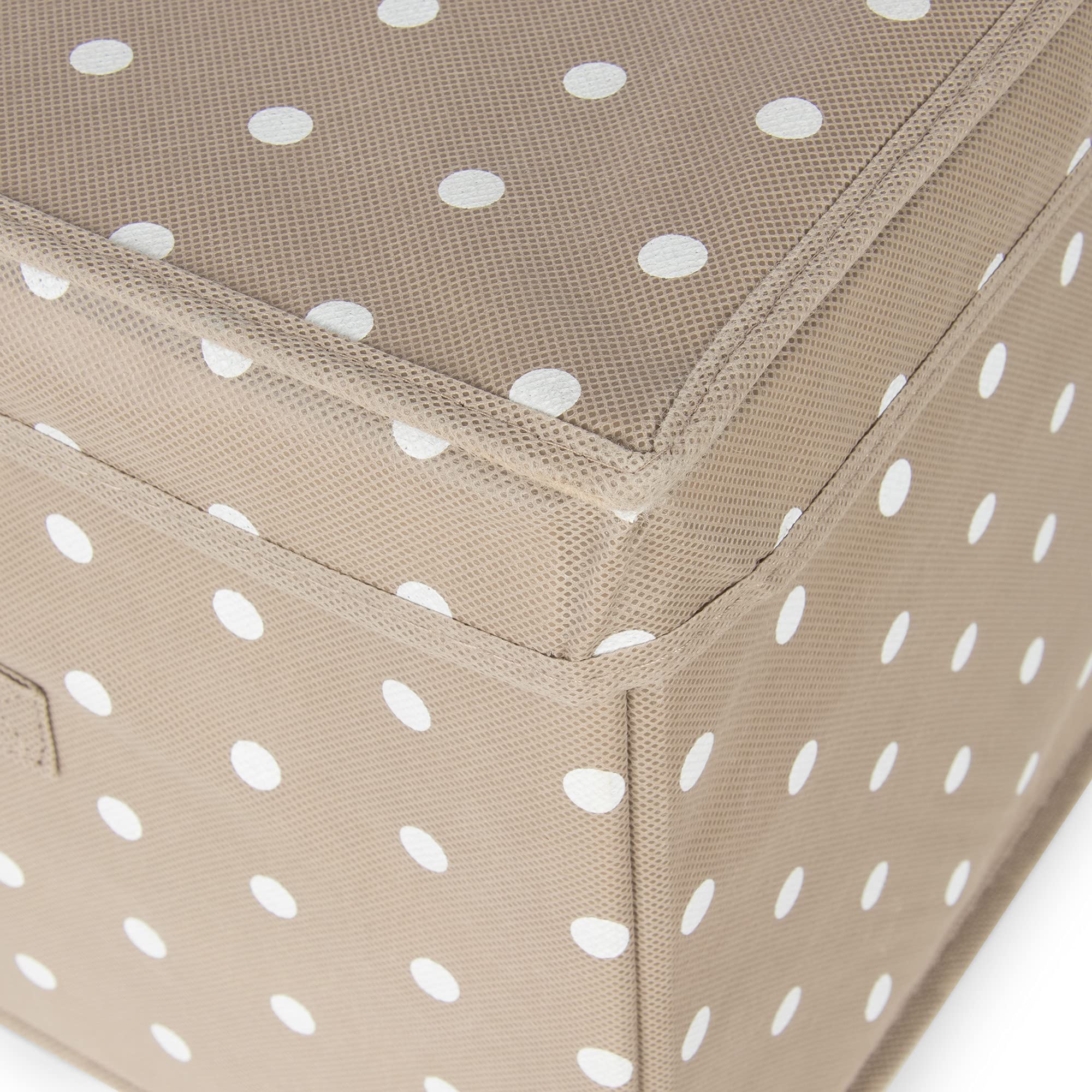 Compactor - Set Di 2 Scatole Pieghevoli Con Coperchio, Polipropilene Non Tessuto e Cartone, Large 40 x 50 x 25 cm, Small 30 x 43 x 19 cm, Gamma Rivoli, Marrone/Bianco, 10444