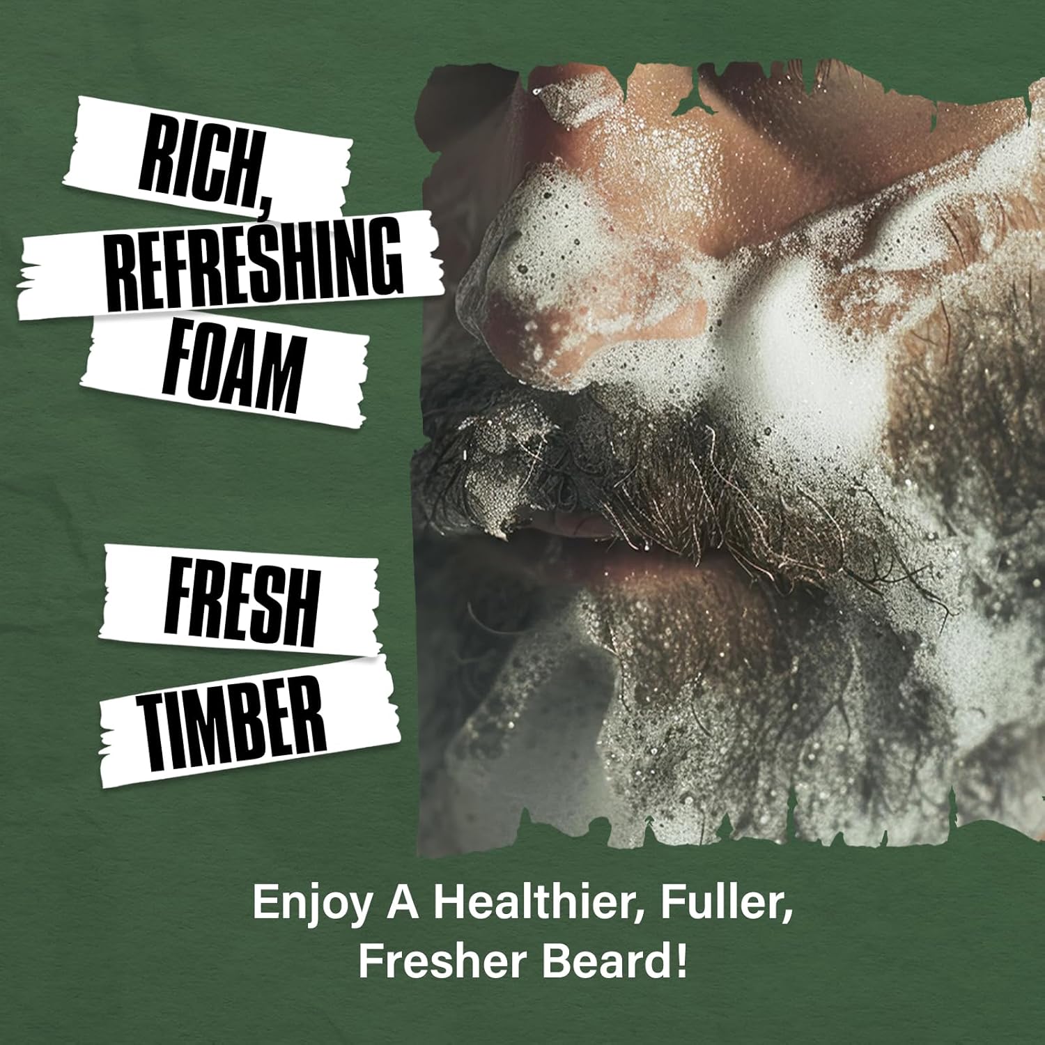 2-in-1 Beard Wash & Conditioner – Softens & Hydrates Dry, Coarse Beards for Effortless Styling – Cleanses & Conditions for Healthier, Fuller Facial Hair – Fresh Timber Scent – 8.45 fl oz - Image 7