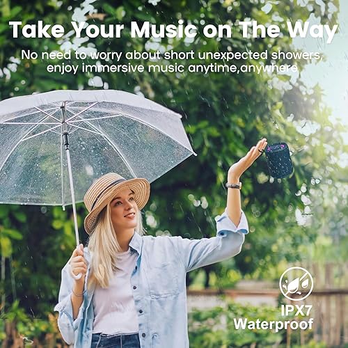 Miniatura 2 de Altavoz Bluetooth inalámbrico, IP67 impermeable y a prueba de polvo altavoz portátil con luces, sonido estéreo fuerte de 15 W, batería de 2500 mAh