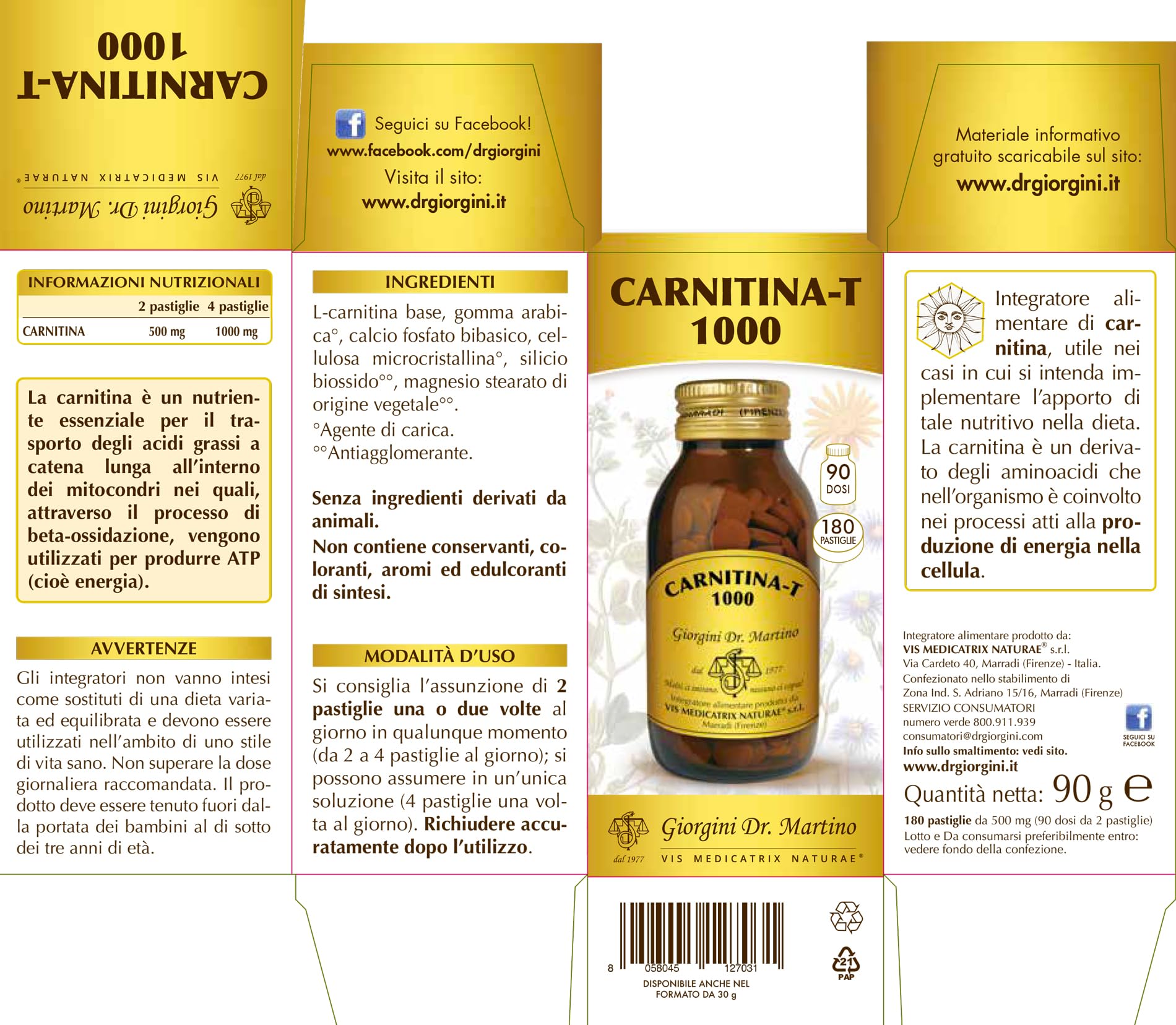 CARNITINA-T 1000 Pastiglie - 90 g