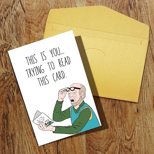 Miniatura 8 de Qiliji Divertida tarjeta de cumpleaños para papá, abuelo, marido, tarjeta humorística del día del padre para él, tarjeta de Navidad de mala vista,