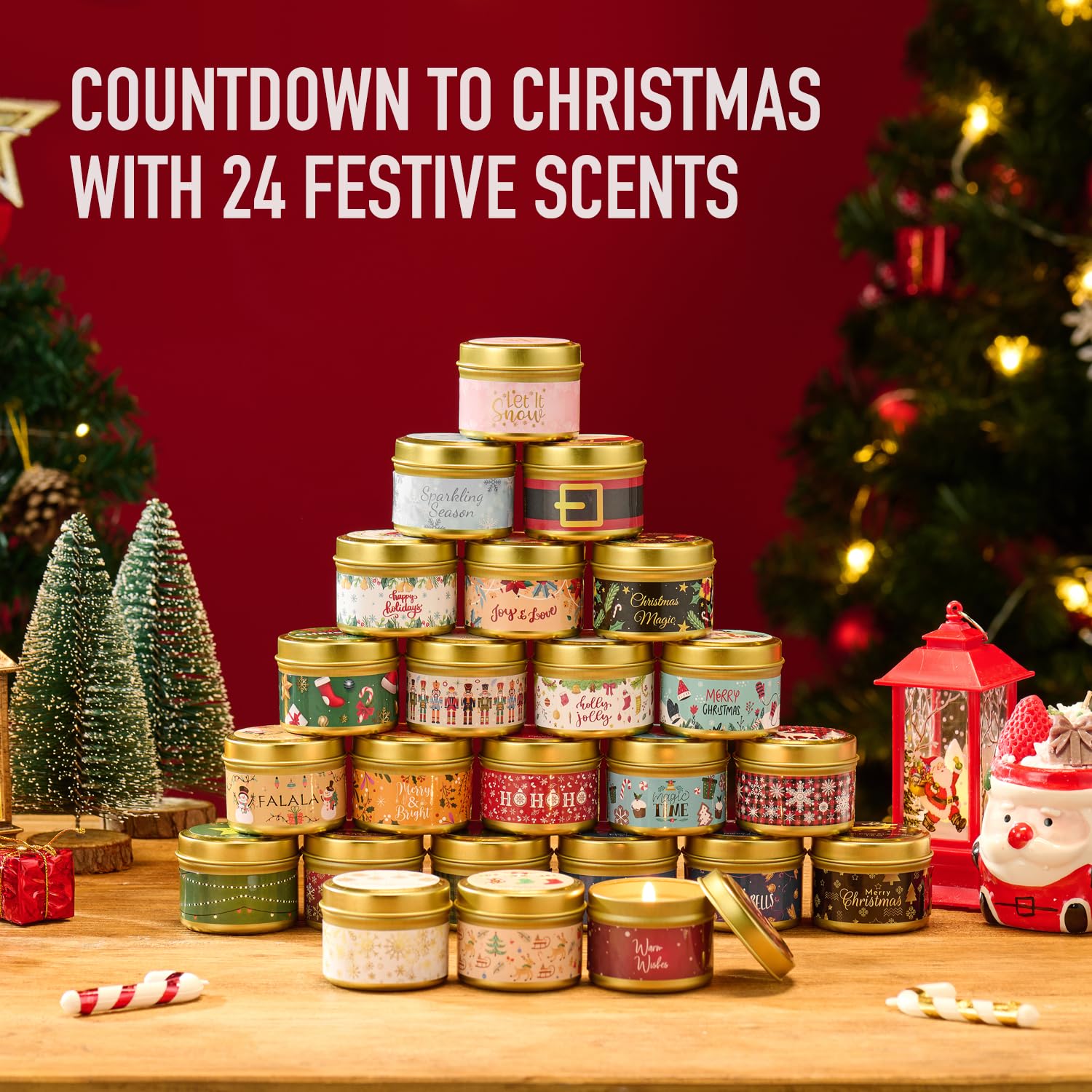 Kerzen Adventskalender 2026 Frauen Männer | Adventskalender Duftkerzen Weihnachtskalender mit 24 Duftkerzen, Weihnachtskalender Geschenk für Erwachsene und Paare