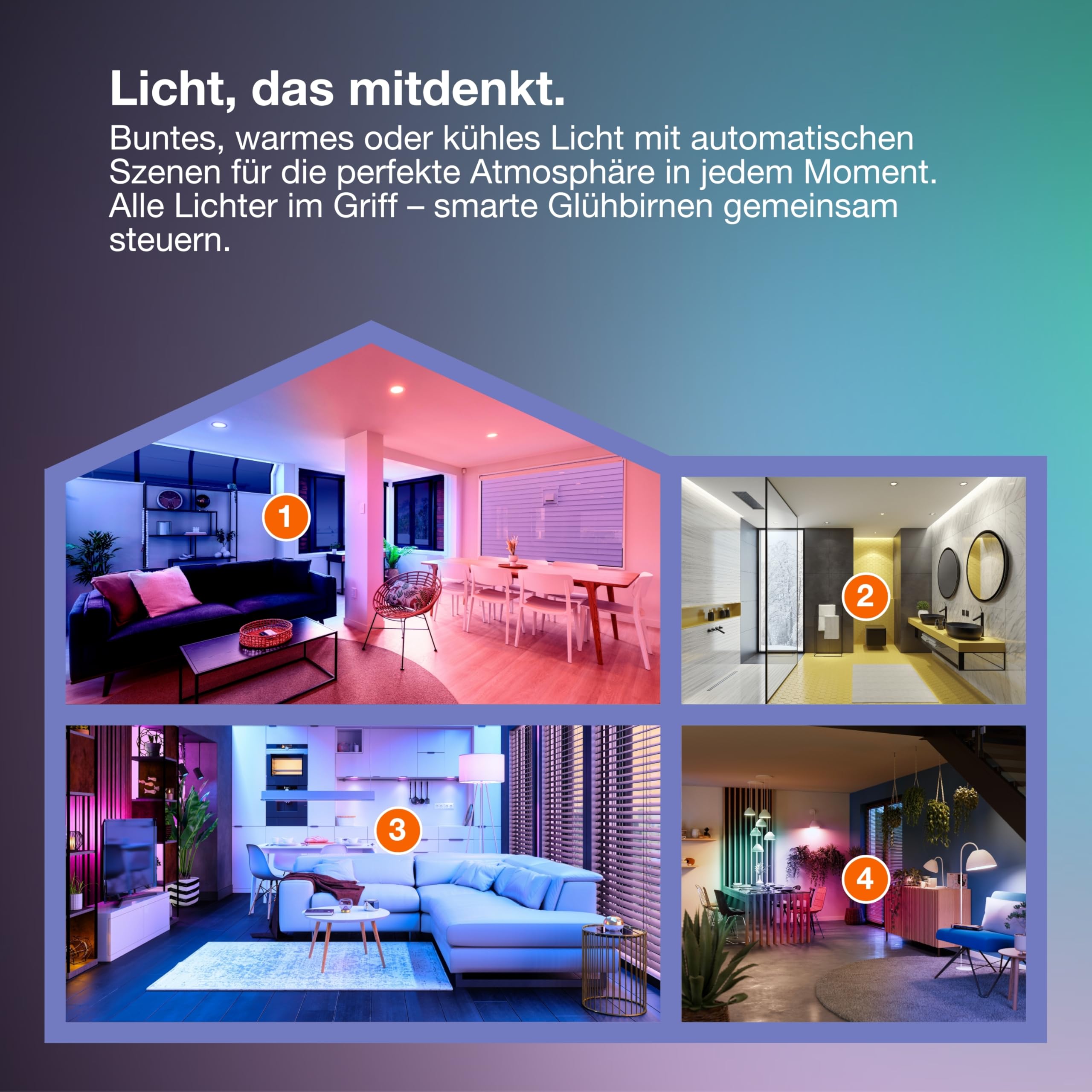 LEDVANCE SMART+ MATTER LED-Lampe, kompatibel mit Google, Alexa, Apple, Weißglas, 4,8W, 470lm, E27, Farblicht & Weißlicht, App- oder Sprachsteuerung, bis zu 15.000 Std. Lebensdauer, single pack