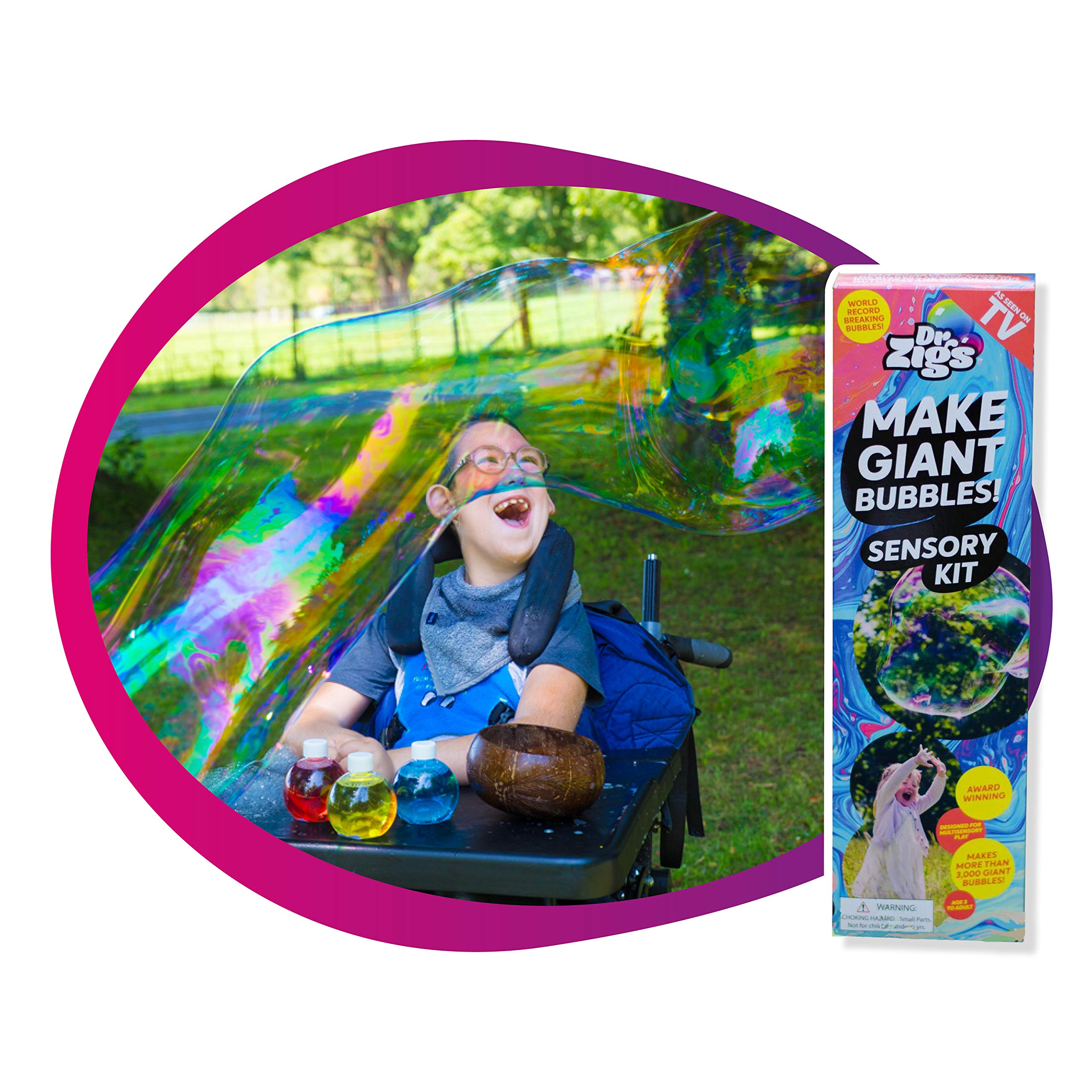 Dr Zigs Sensory Play Bubbles - Kits de Bulles géantes pour Enfants étonnants, concentré Non Toxique pour l'Autisme