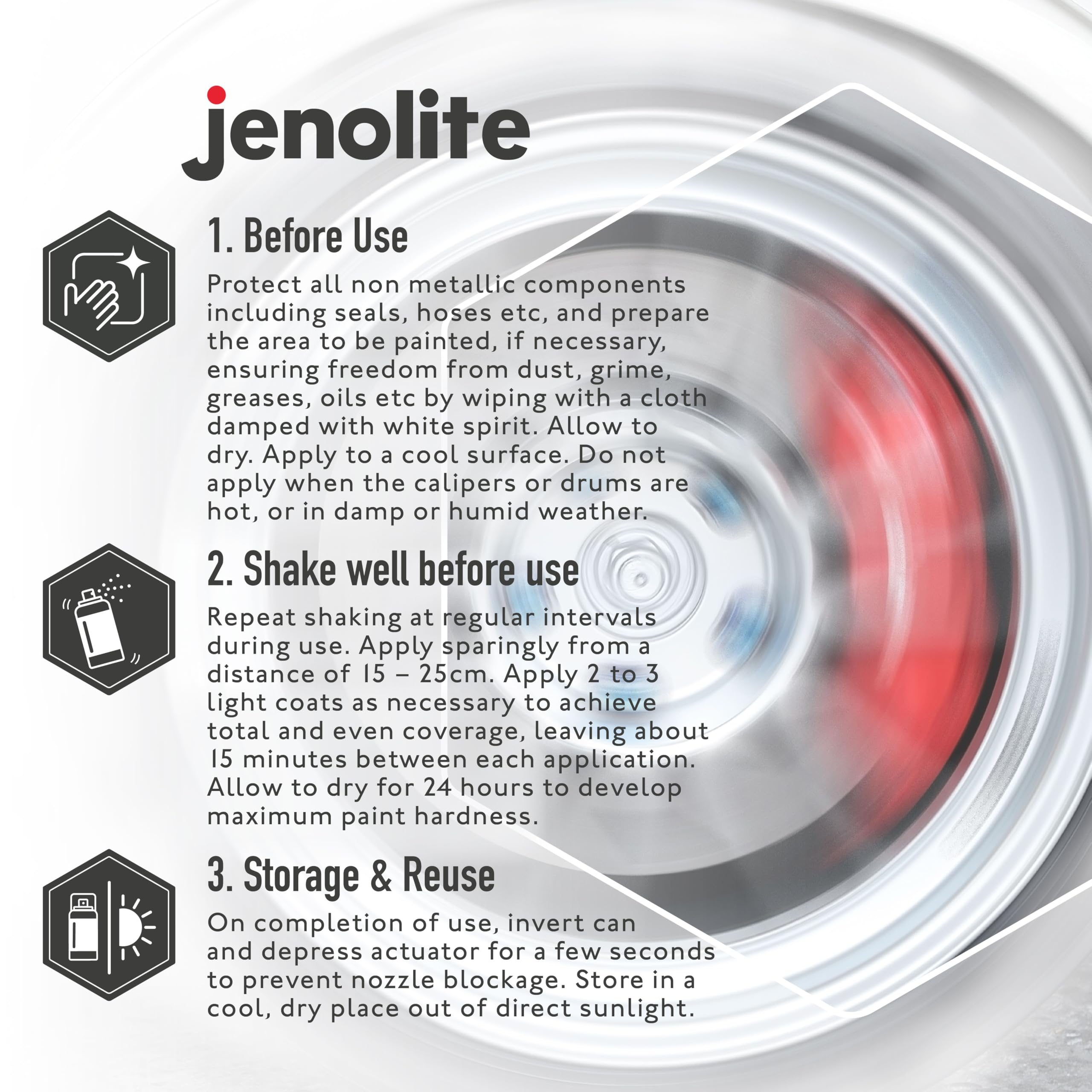 JENOLITE- Bremssattellack Gelb. Bremssattelfarbe. Hitzefester Thermolack für Bremsklötze am Auto bis 300°C. Inhalt: 3x 400ml