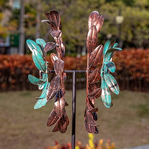 Vista 41 de Stargarden Molinillos de viento para exteriores, molinillos de viento cinéticos grandes de metal con estaca de metal estable, esculturas de viento