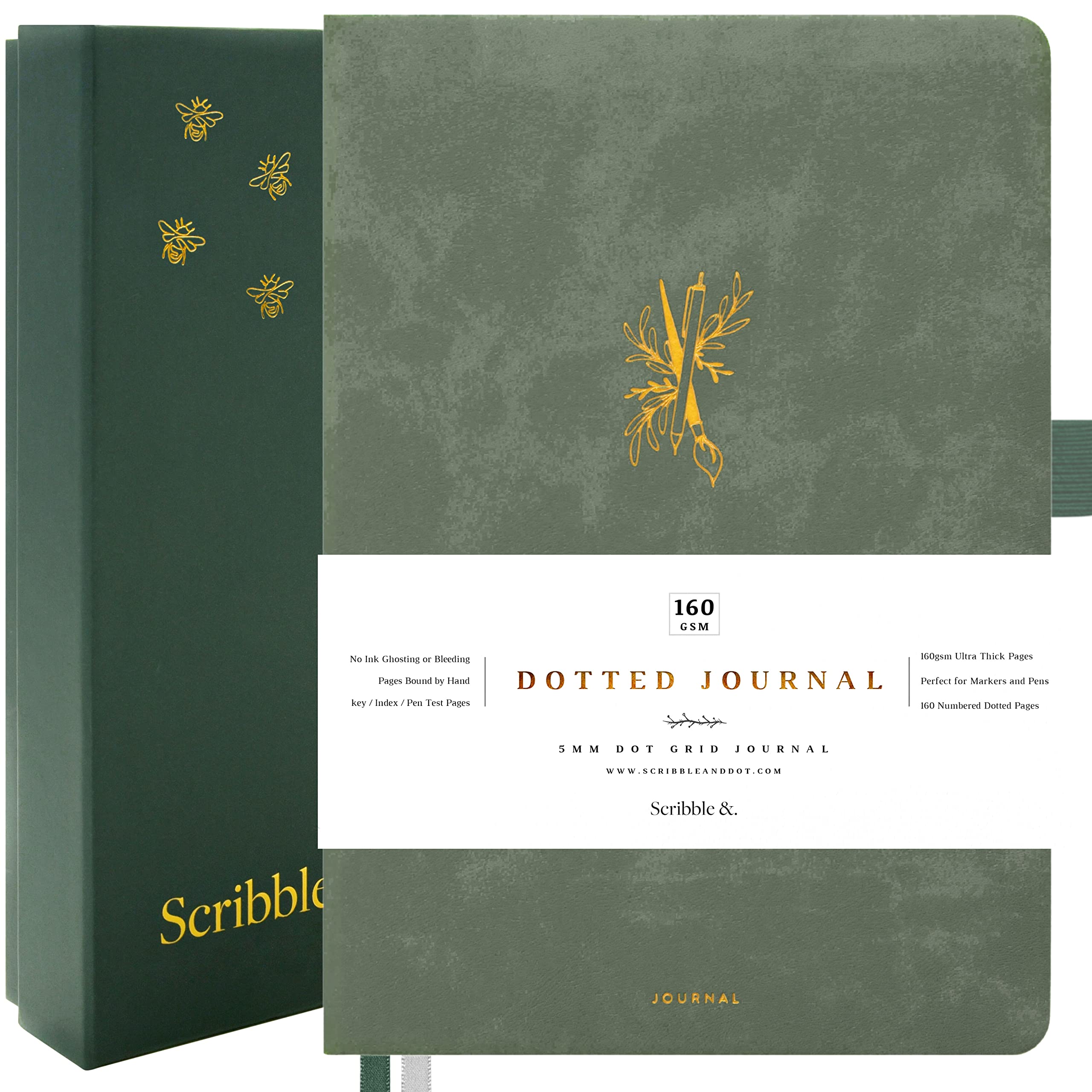 Scribble & Dot® Dotted Undated Planner – Premade Undated Dotted Journal with hand-drawn illustrations and letterings | A5 Ultra Thick 160gsm Paper - Premium Dotted Journal for Artists