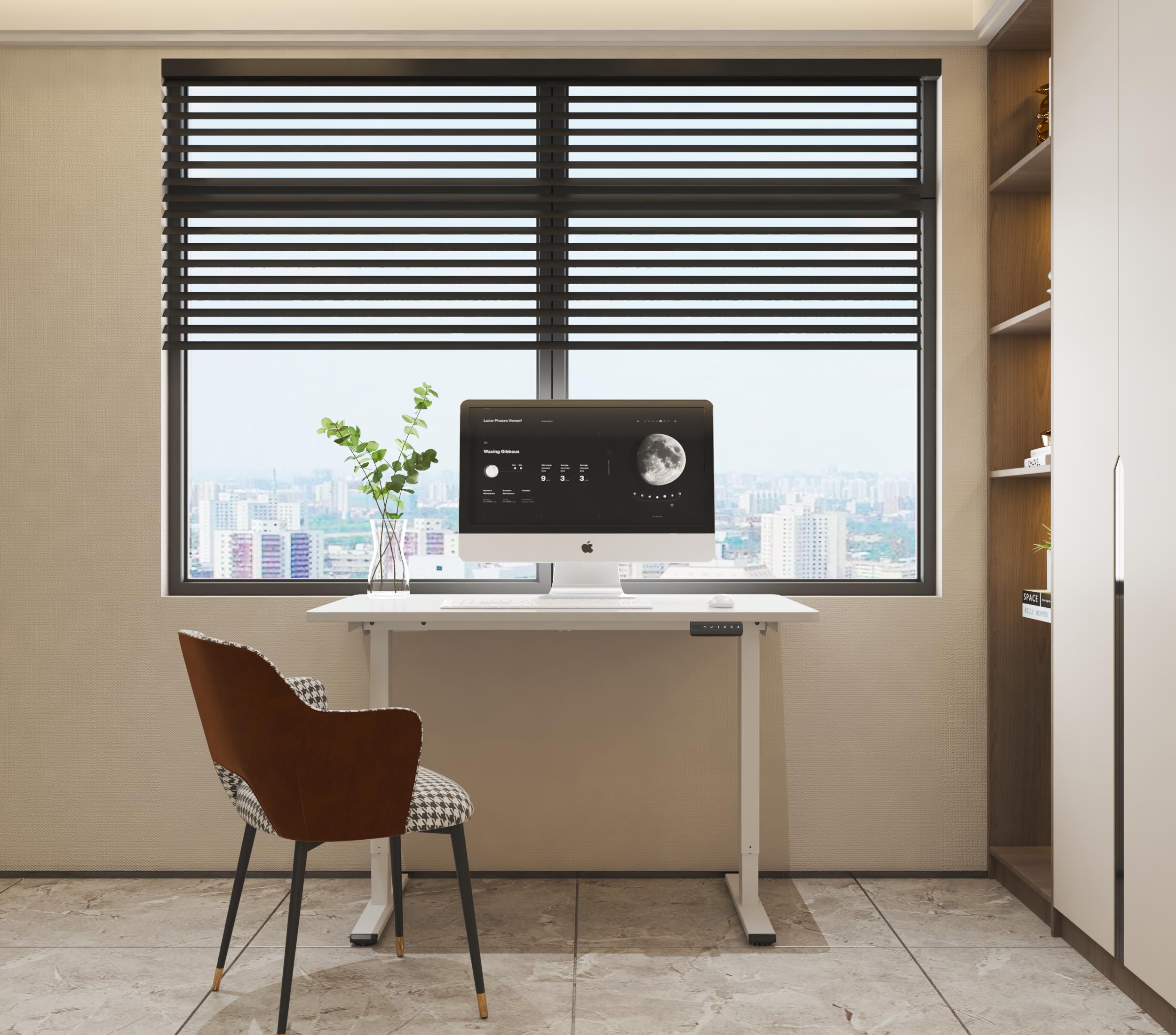 HC Home & Living Elektrisch höhenverstellbares Tischgestell 70-119 cm weiß Schreibtisch Gestell Höhenverstellbar Lift