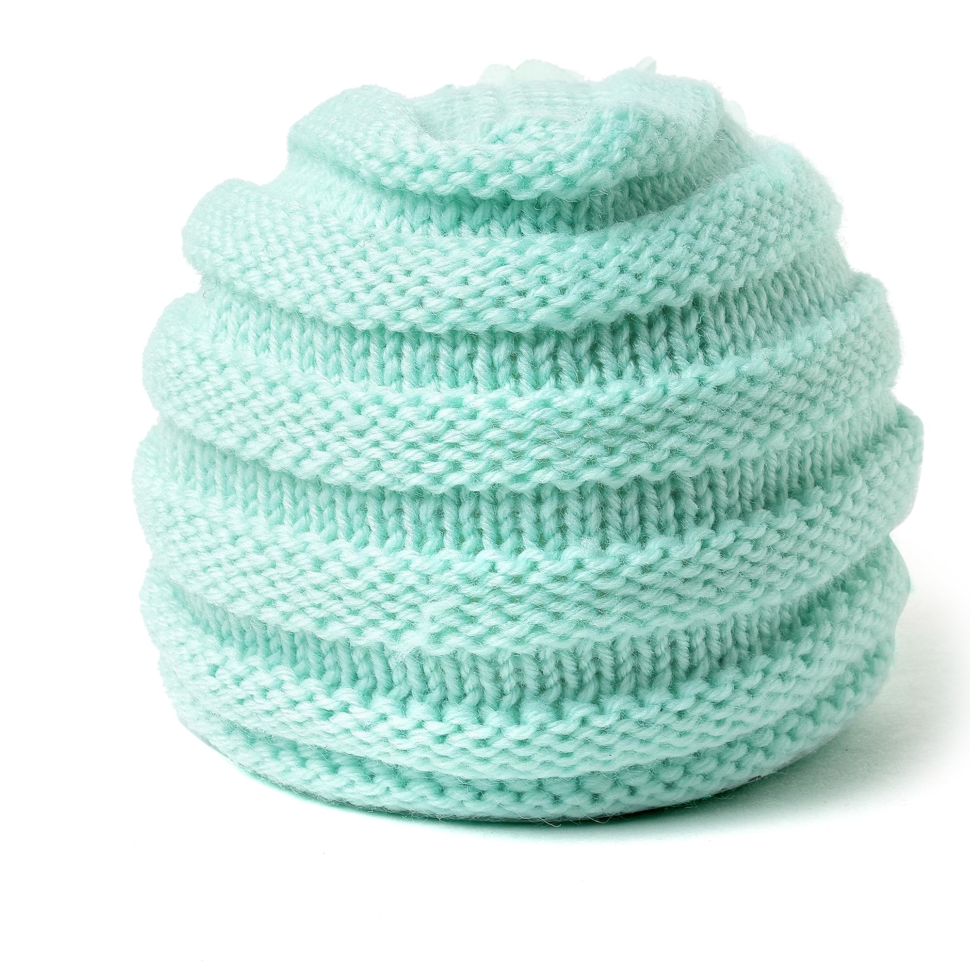 BabyMoon Knit Flower Baby Boy's and Baby Girl's Cap - Photography Props Photoshoot Baby Shower Costumes (Ice Blue, Free Size) 1