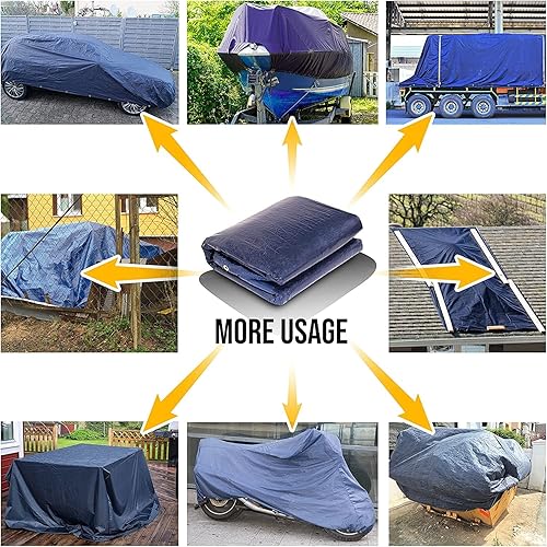 Miniatura 3 de ColourTree Sample - Funda protectora prémium para alberca para el invierno, color azul marino, de lona, extrarresistente, resistente a los rayos UV,