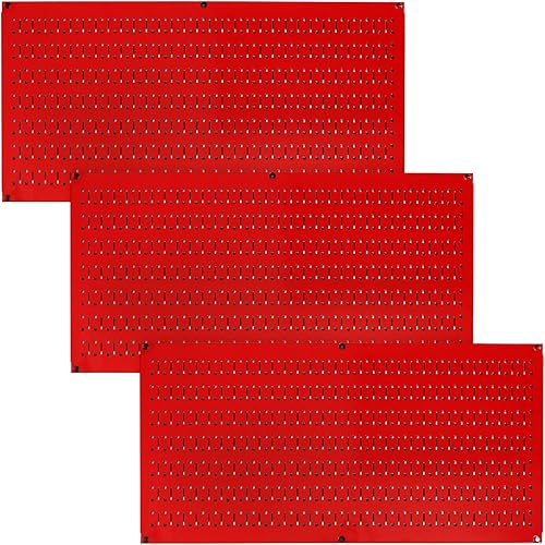 Miniatura 19 de Wall Control - Tablero de clavijas para pared, paquete de 3 tableros de clavijas horizontales de metal de 16 pulgadas de alto x 32 pulgadas