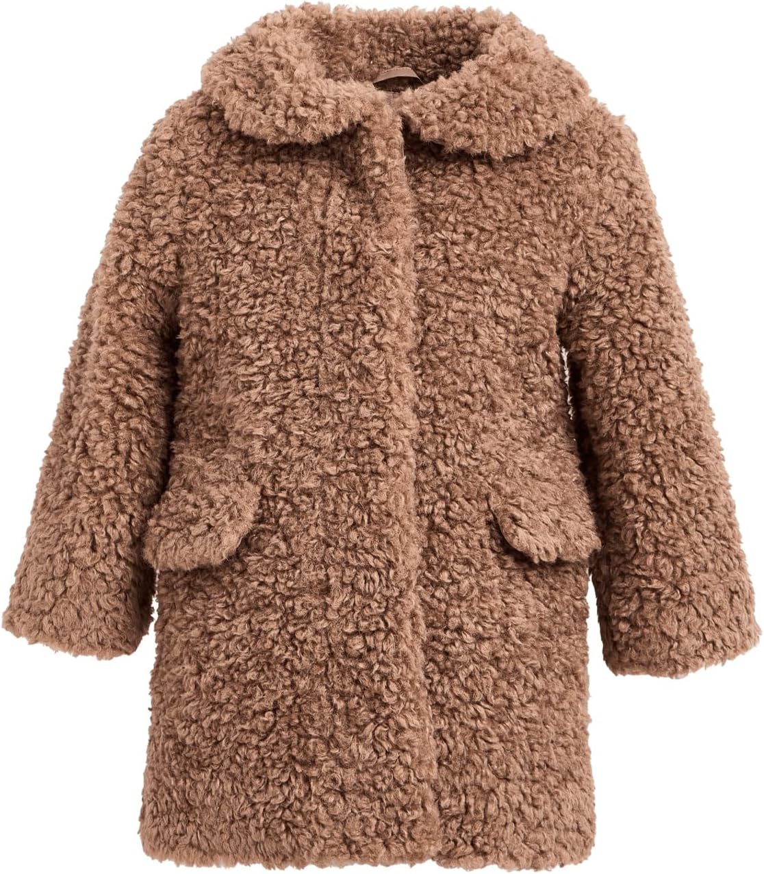 Janie and Jack baby-girls Tan Sherpa Coat (Infant)