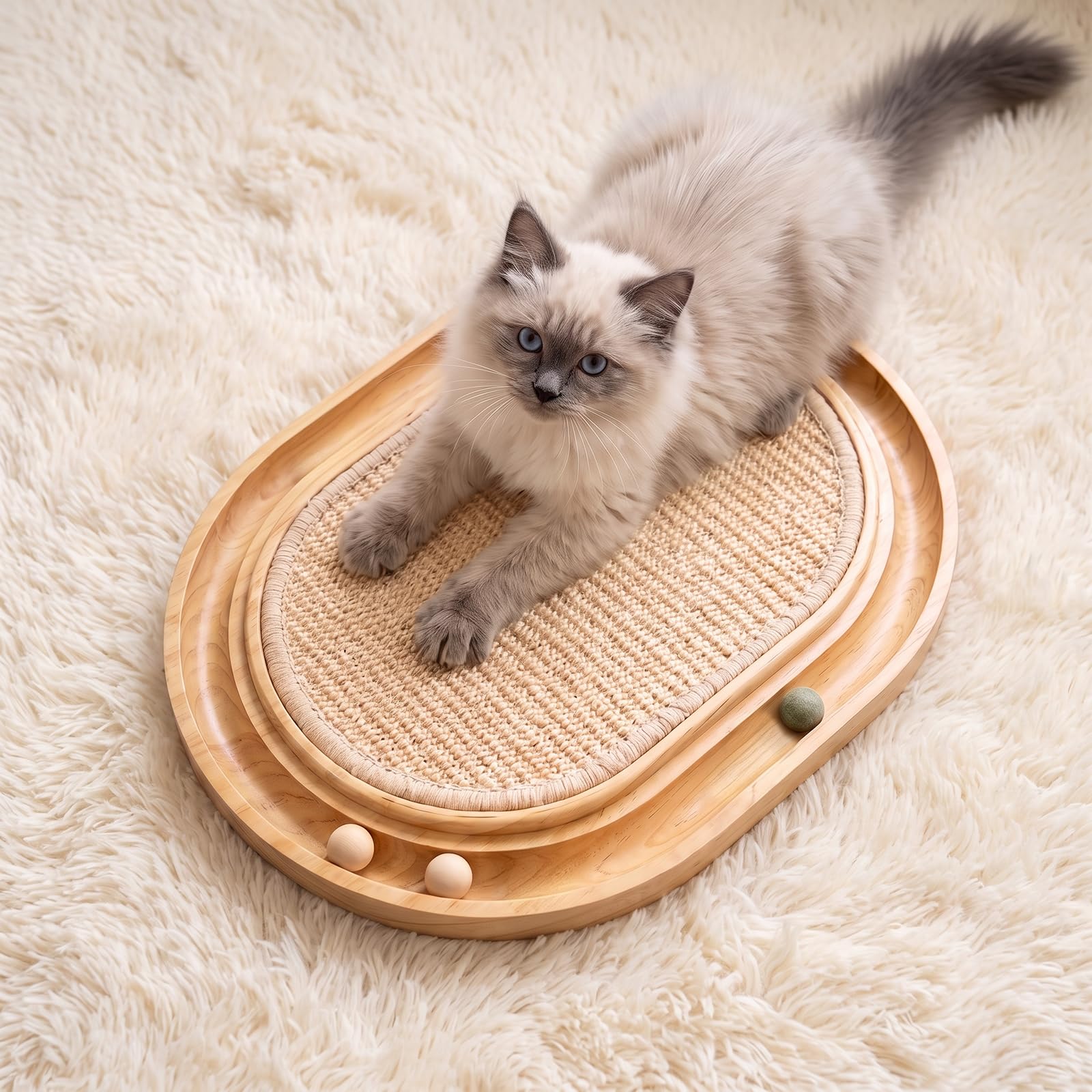 Turmegtt Cat Scratcher Board, Cat Natural Sisal Scratching Pad(43x33x3cm)