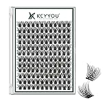 Lash Clusters 144pcs Individual Lashes D Curl 14mm Eyelash Clusters KEYYOU Air Touch Cluster Lashes Super Lightweight Soft Wispy Comfortable Easy DIY at Home(Air01-D-14mm)
