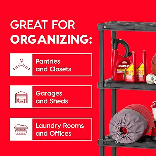 Miniatura 6 de IRIS USA Estantería de 4 niveles altura fija de 48 pulgadas organizador de almacenamiento mediano para el hogar garaje sótano cobertizo y lavandería