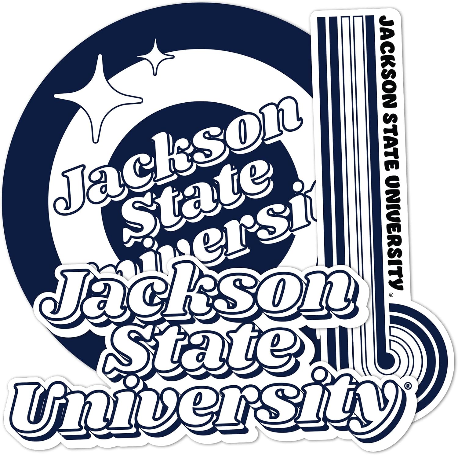 Desert Cactus Jackson State University Stickers Tigers J-State Vinyl Decals Laptop Water Bottle Car Scrapbook Sheet (70s 4inch)
