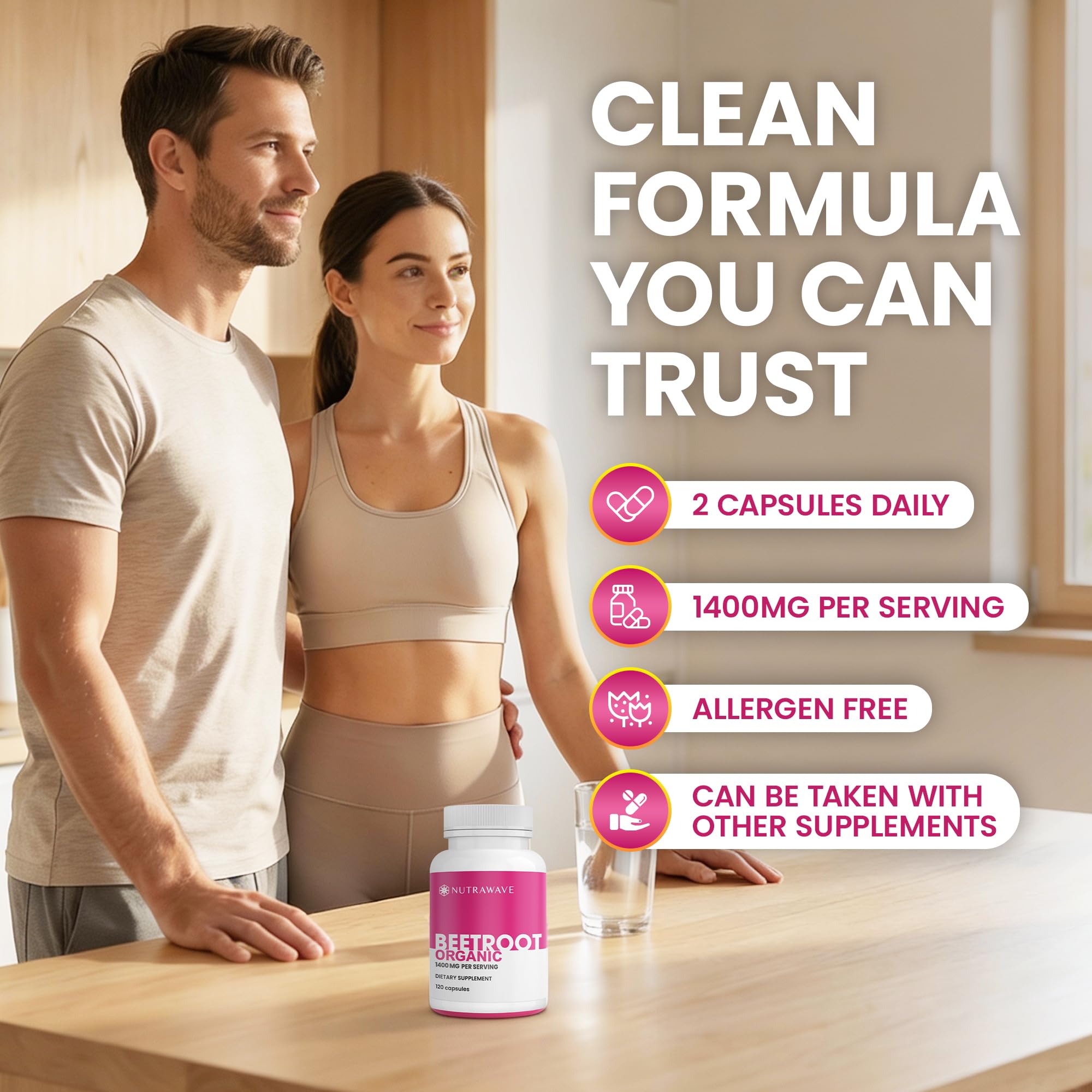 Nutra Wave *Bonus Size* Organic Beet Root Capsules 1400mg – Non-GMO, Vegan – 120 Capsules — Amazon image 7