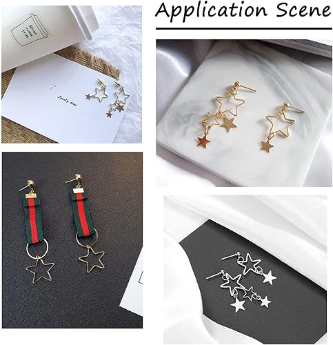 Vista 98 de FASHEWELRY Anillos de acero inoxidable 70cs con eslabones de corazón, 4 tamaños, de metal con forma de corazón, bisel abierto, conectores