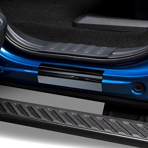 Vista 2 de Putco Kit de placas de umbral de puerta negras con logotipo Super Duty - Compatible con Ford F250F350F450F550 Crew Cab 2023-2025