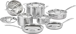 Cuisinart MultiClad Pro 12-Piece Stainless Steel Pots and Pans Set (MCP-12NCC)