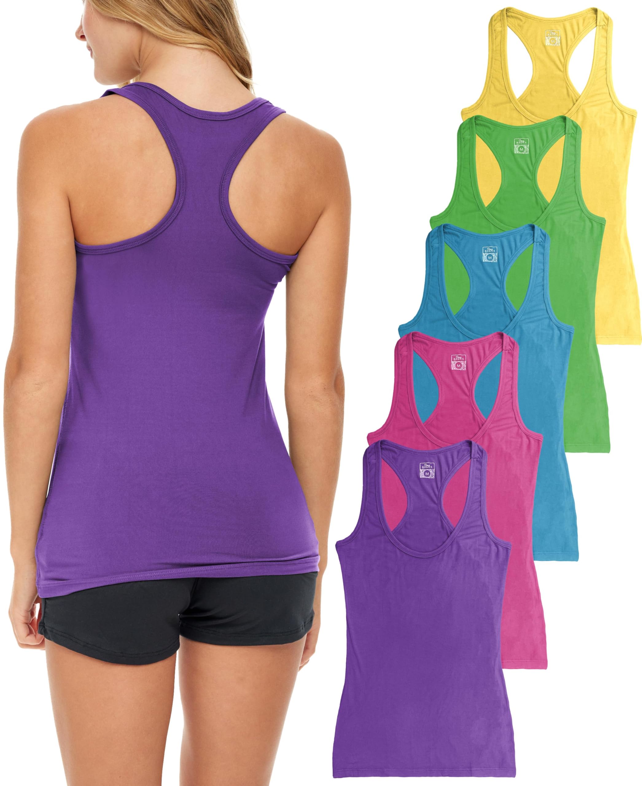 Amazon.com: Sexy Basics Women's Racerback Tank Tops | Cotton