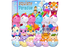 POKONBOY Unicorn Donut Squishies: 20-Pack Jumbo Stress Relief Toys