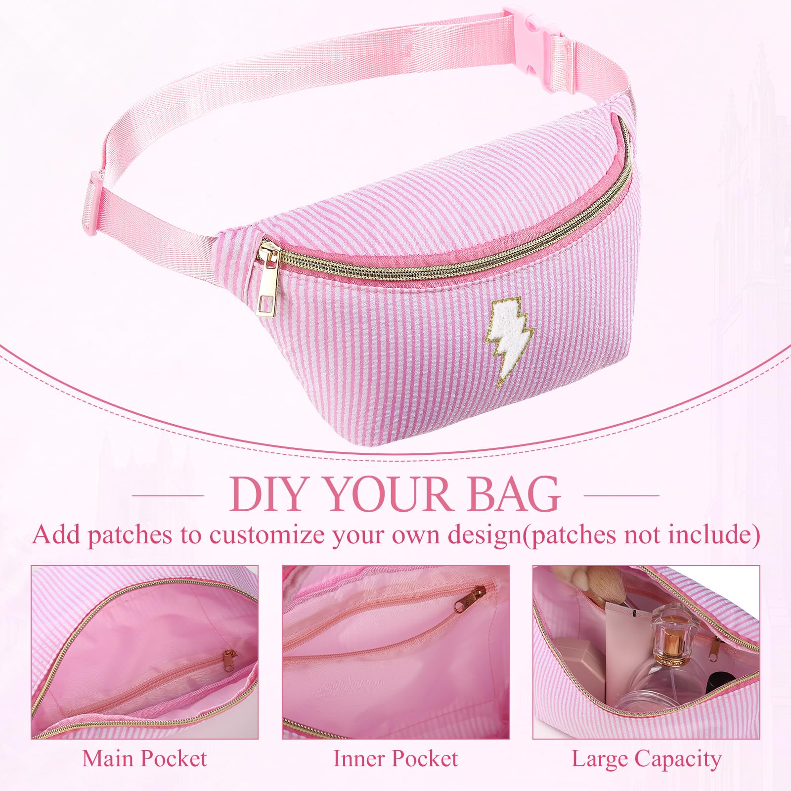 Amylove 9 Stück Bauchtaschen Nylon Hüfttasche Reißverschluss Reise Lauftasche mit verstellbarem Gurt für Damen Herren (Nylon, Rosa)