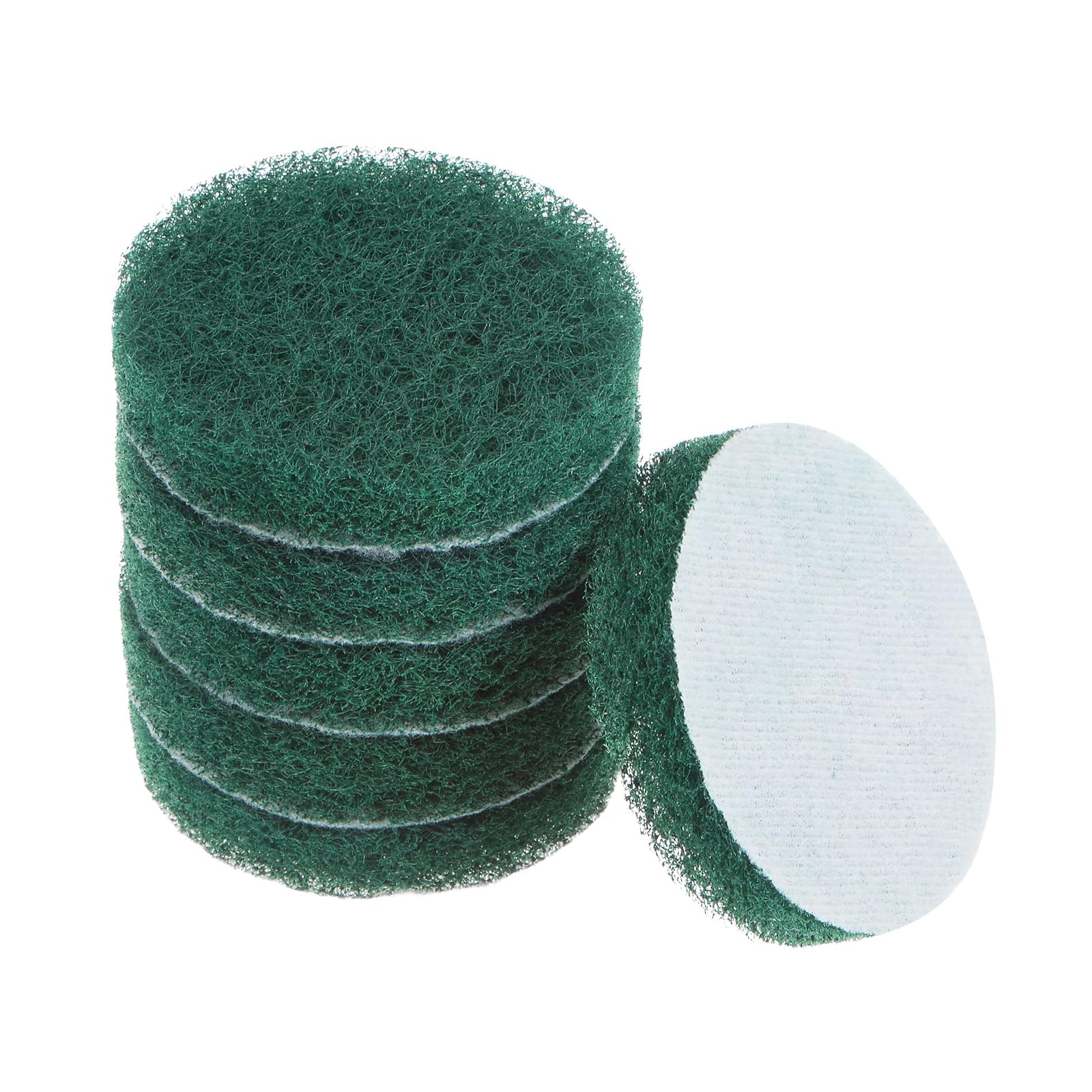 sourcing map 6pcs Drill Power Brush 3 inch Tile Scrubber Scouring Pads 180-240 Grit for Bathroom Kitchen Household Cleaning