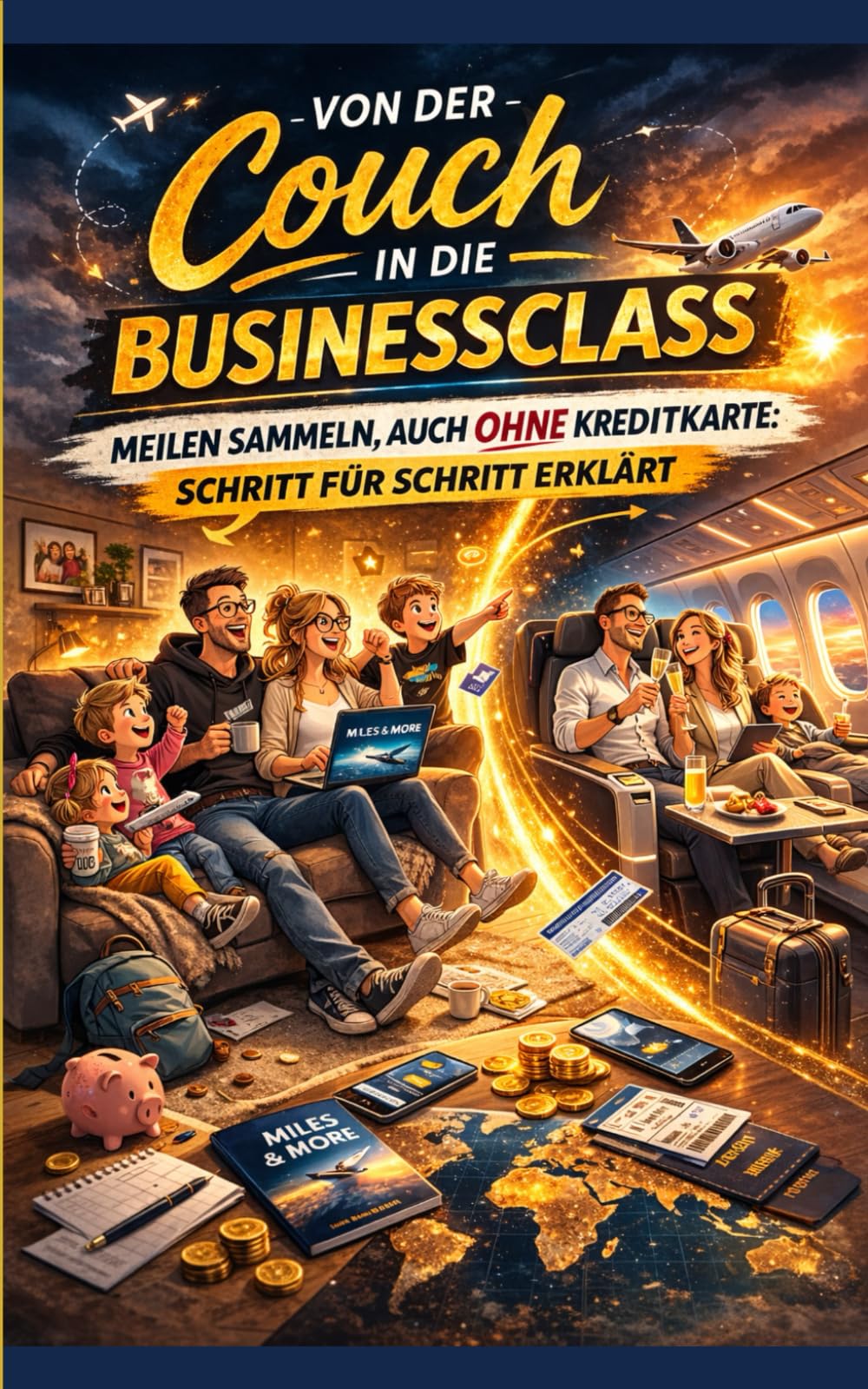 Von der Couch in die Businessclass: Meilen Sammeln, auch OHNE Kreditkarte: Schritt für Schritt Erklärt