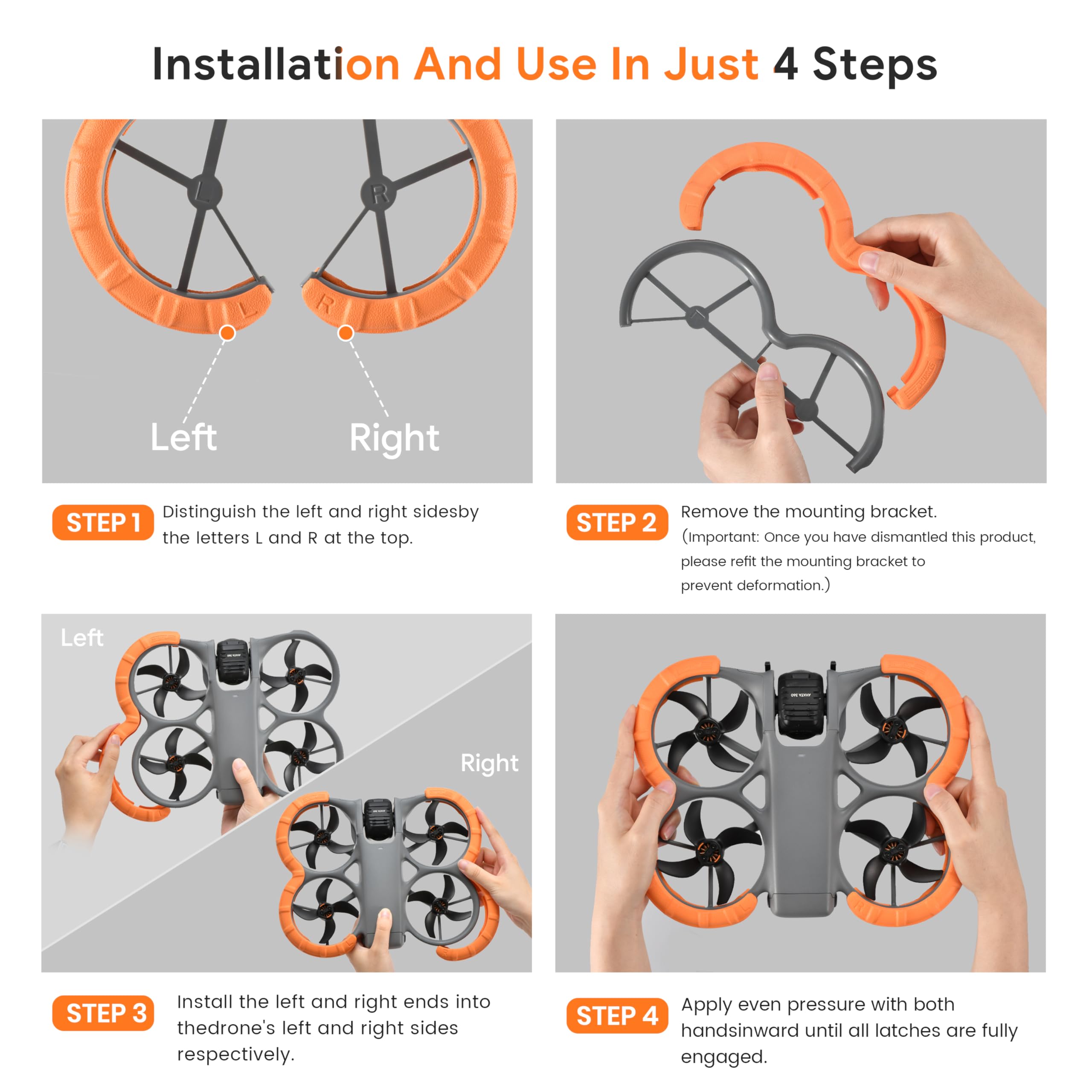 STARTRC Protezione dell'elica per DJI Avata 360, copertura anticollisione per accessori DJI Avata 360 (arancione)
