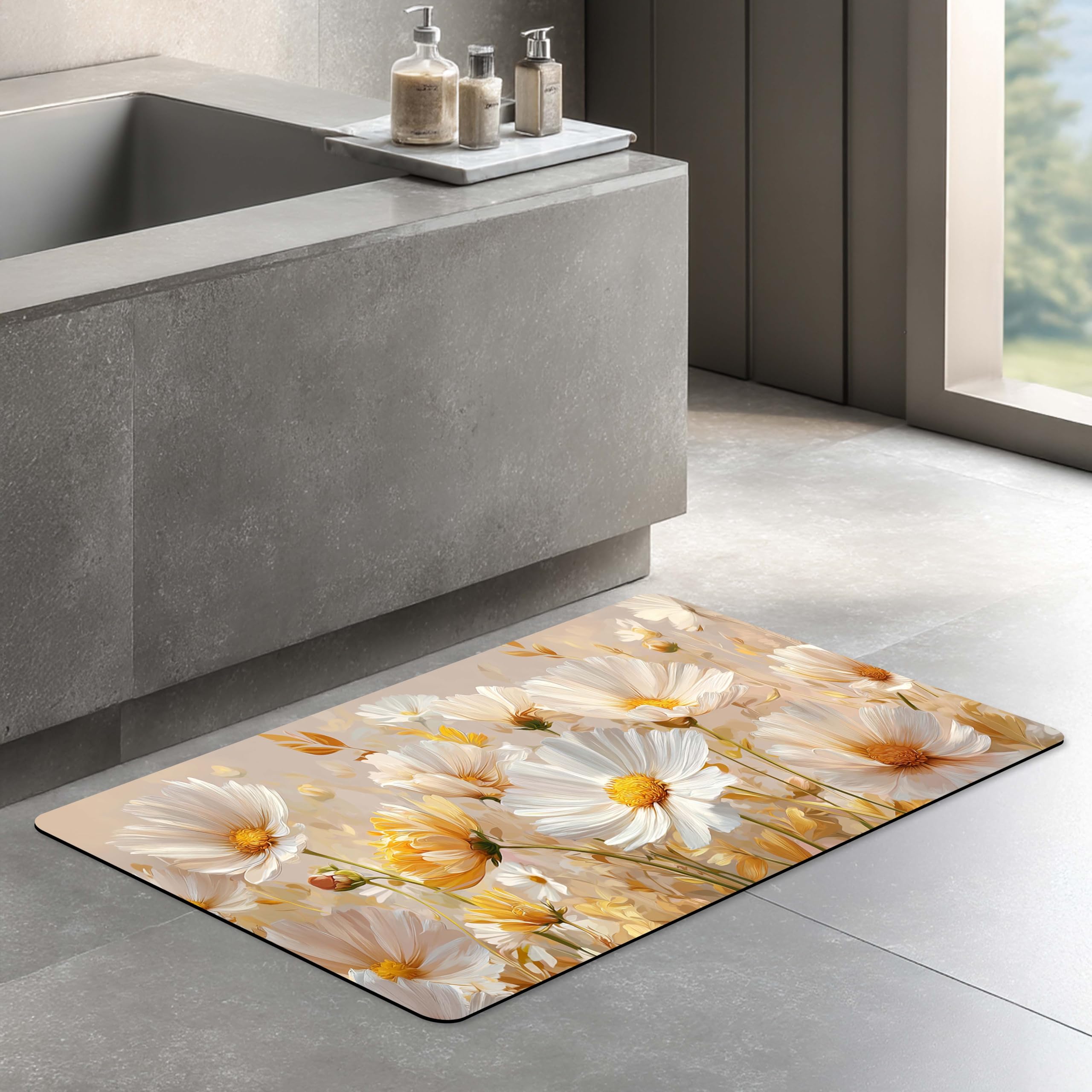 Galicha Bath Mat - Quick Dry Floral Blue -9