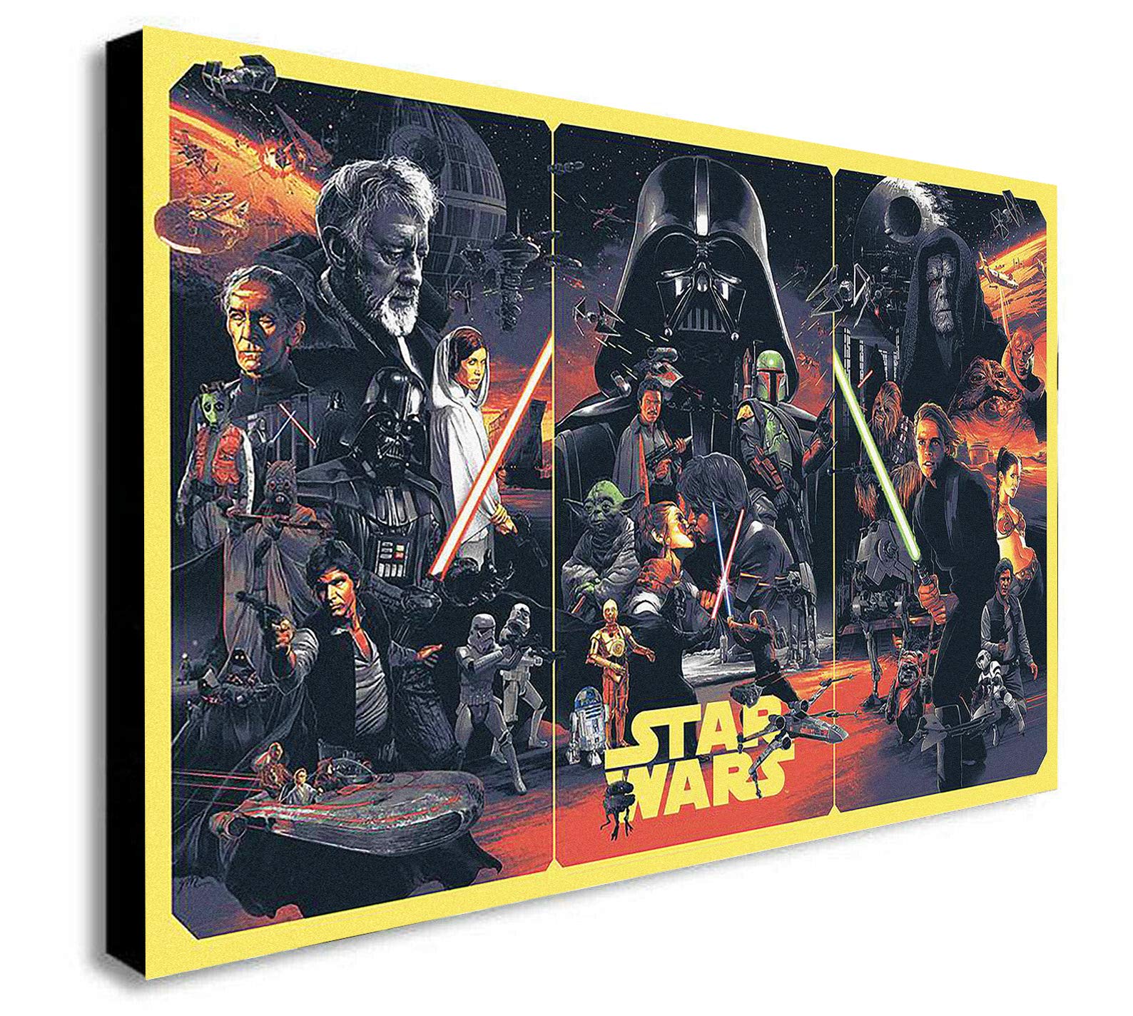 FAB Star Wars Original Trilogy - Canvas Wall Art Framed Print - Various Sizes (A1 32x24 inches)
