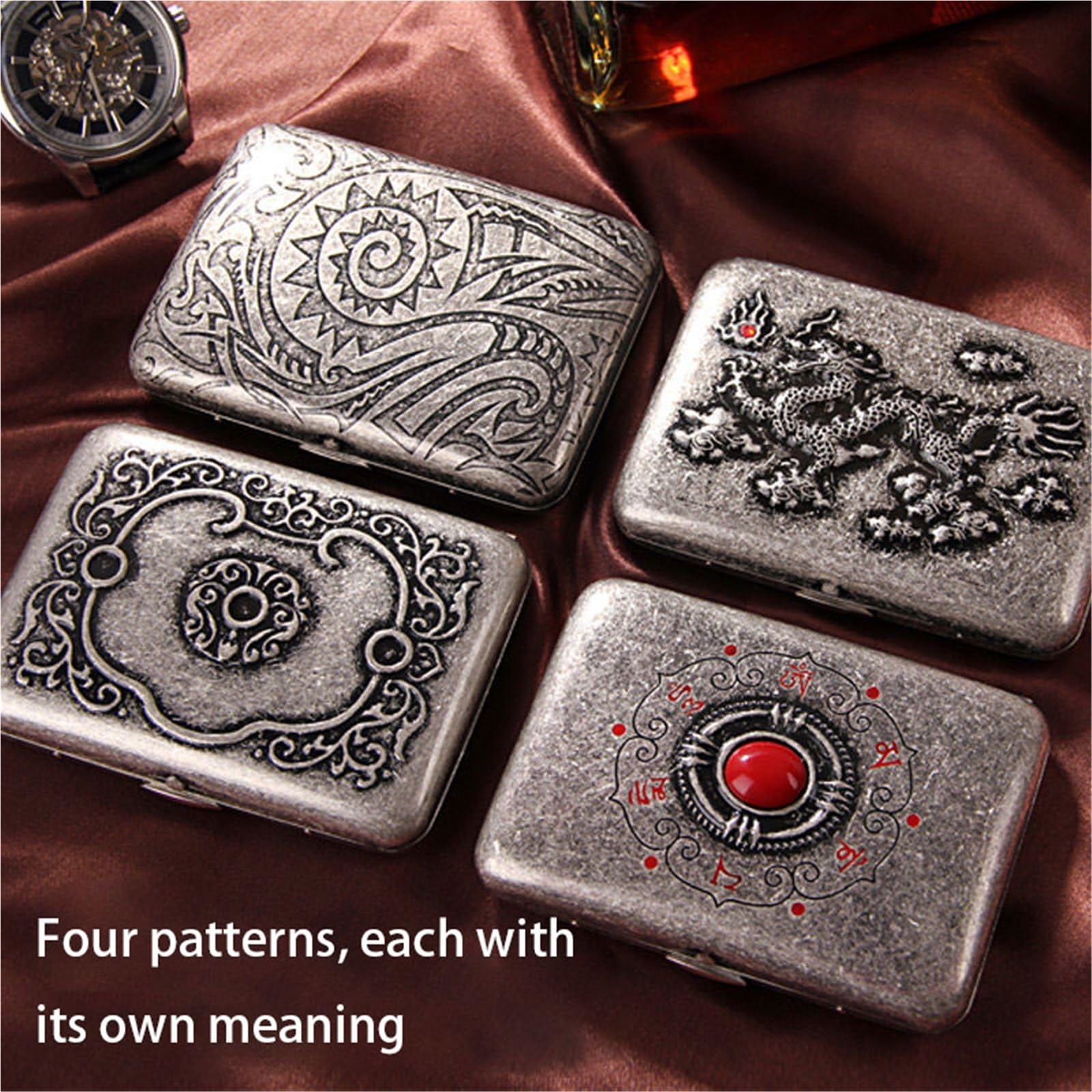 Portasigarette Vintage Ottone Massiccio Filtro Drago Pipa - Foto 14