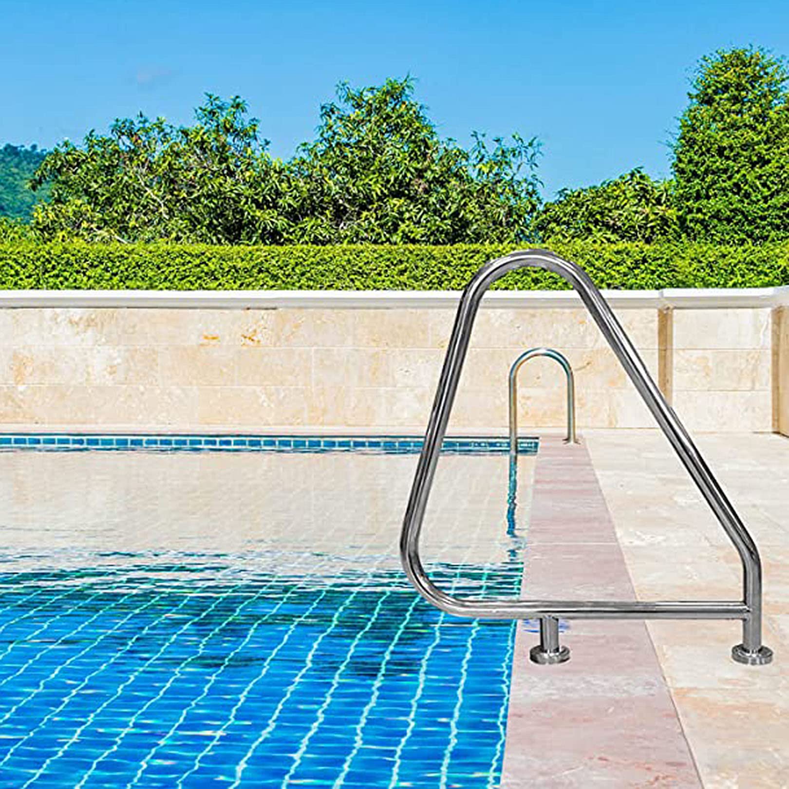 Rambarde de piscine en acier inoxydable 304 finition miroir durable