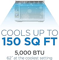 Vista 2 de BLACK+DECKER Aire acondicionado de ventana de 5000 BTU, unidad de ventana de CA que enfría hasta 150 pies cuadrados, unidad de aire acondicionado