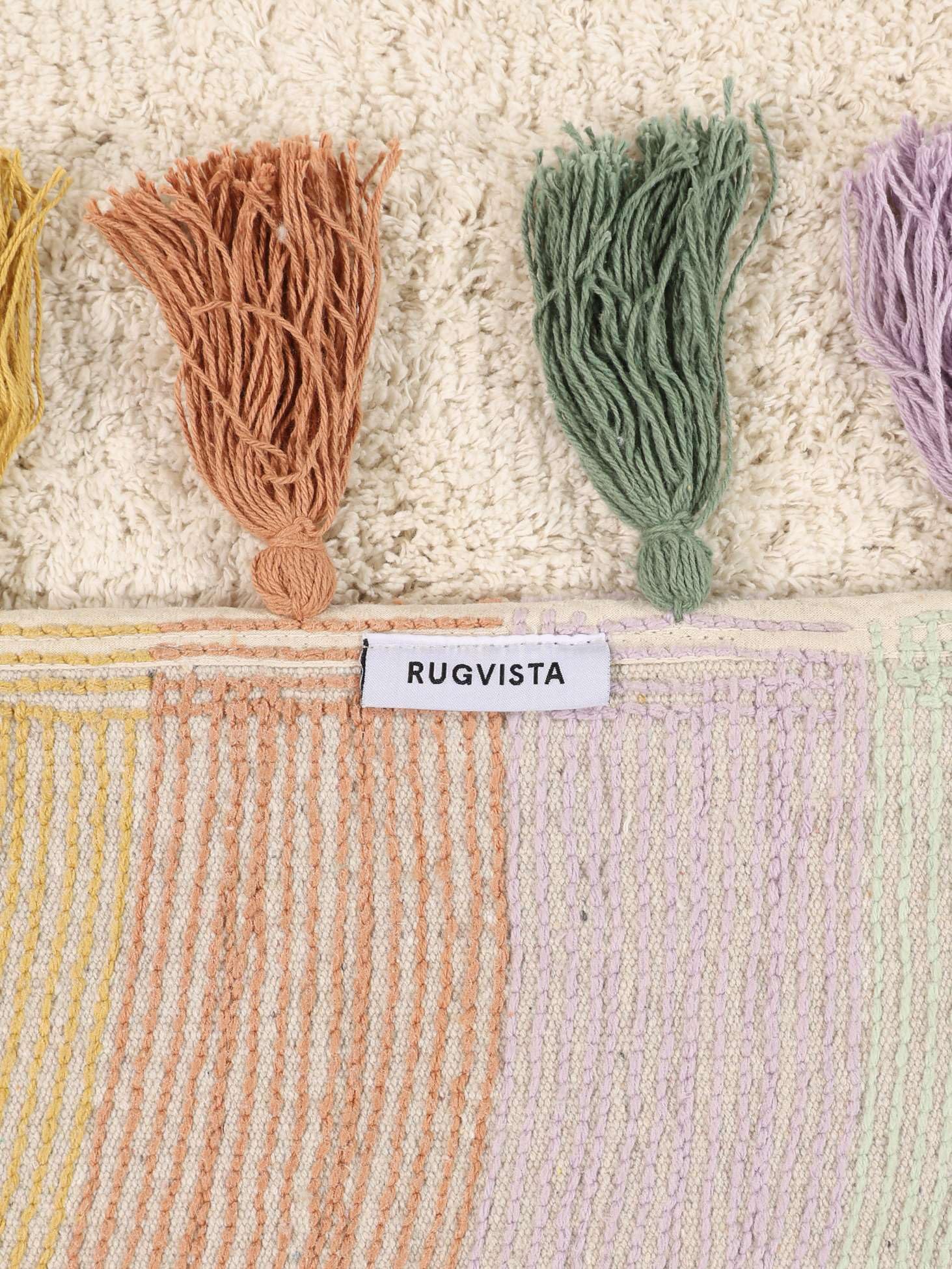RugVista Rainbow, Tapis pour Enfants, Modernes Enfants, 100 x 160 cm, Rectangulaire, Poil Ras, Chambre d'enfant, Lavage en Machine, sans Produits Chimiques Dangereux, Off Blanc/Multi