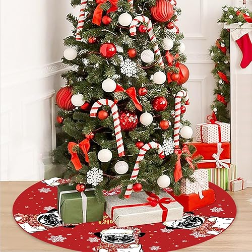 Miniatura 4 de Falda de árbol de Navidad, falda roja para árbol de invierno, 48 pulgadas, para decoración de interiores y exteriores