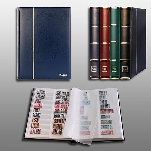 Miniatura 2 de Prophila Stamp Album (nuevo) 60 lados divididos blancos, cubierta azul acolchada