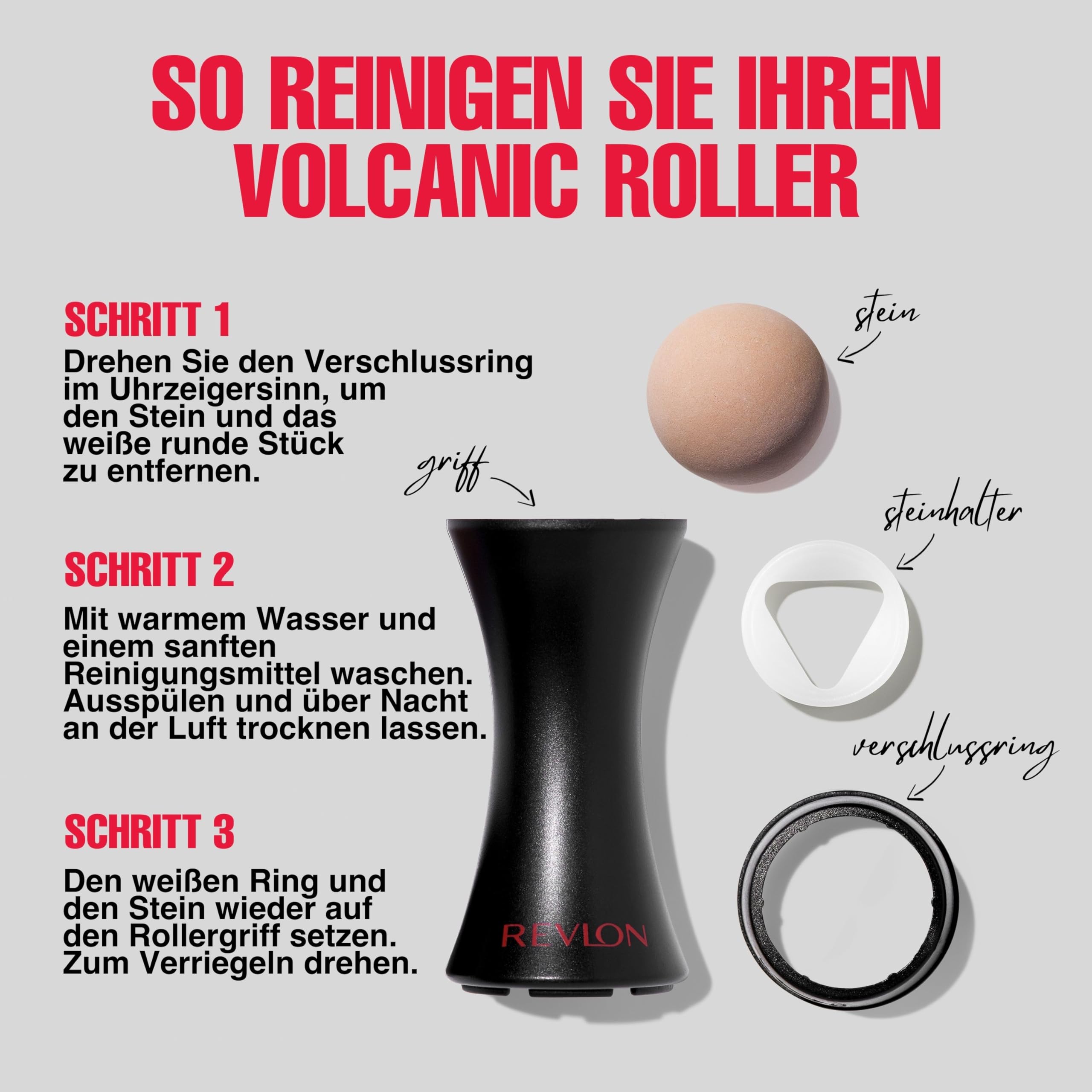 Revlon – Oil Absorbing Volcanic Roller, Rodillo Facial de Piedra Volcánica, Elimina el Exceso de Grasa y Brillos, Resultados al Instante, Acabado Mate, para Todo Tipo de Piel, Reutilizable